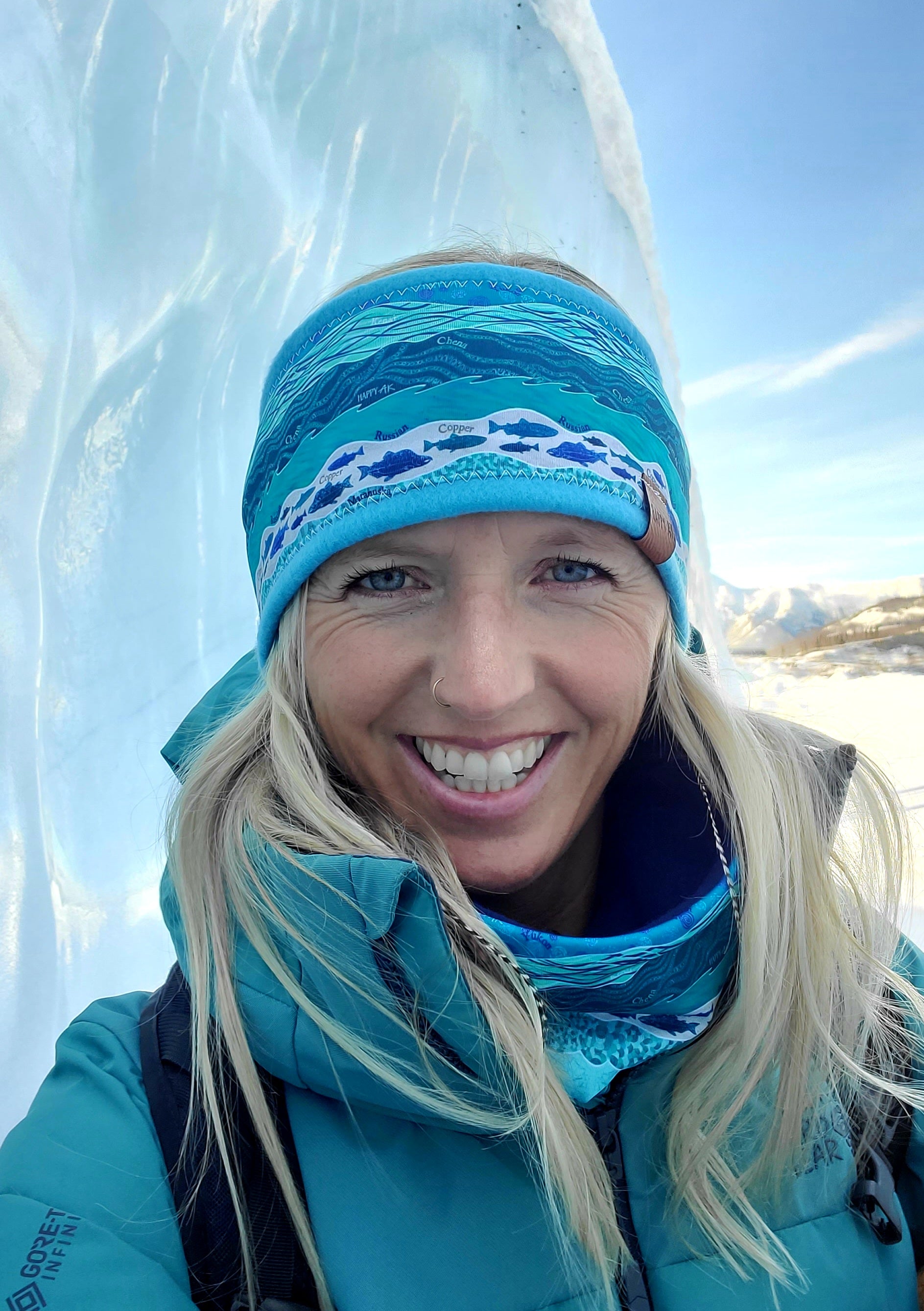 "Alaska Rivers" Fleece Headband | Fleece Neck Warmer