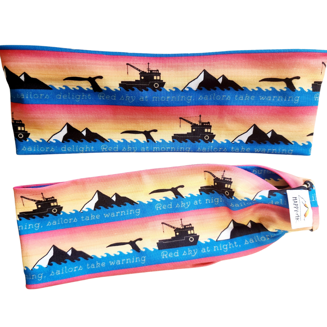 "Red Sky at Night Sailors Delight" headband