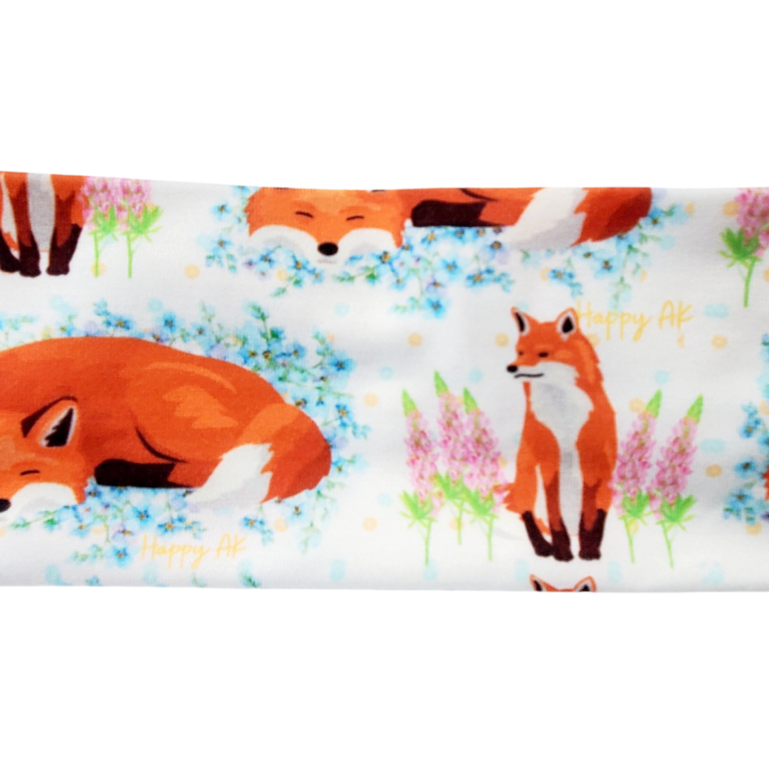 Red Fox in Flowers Headband