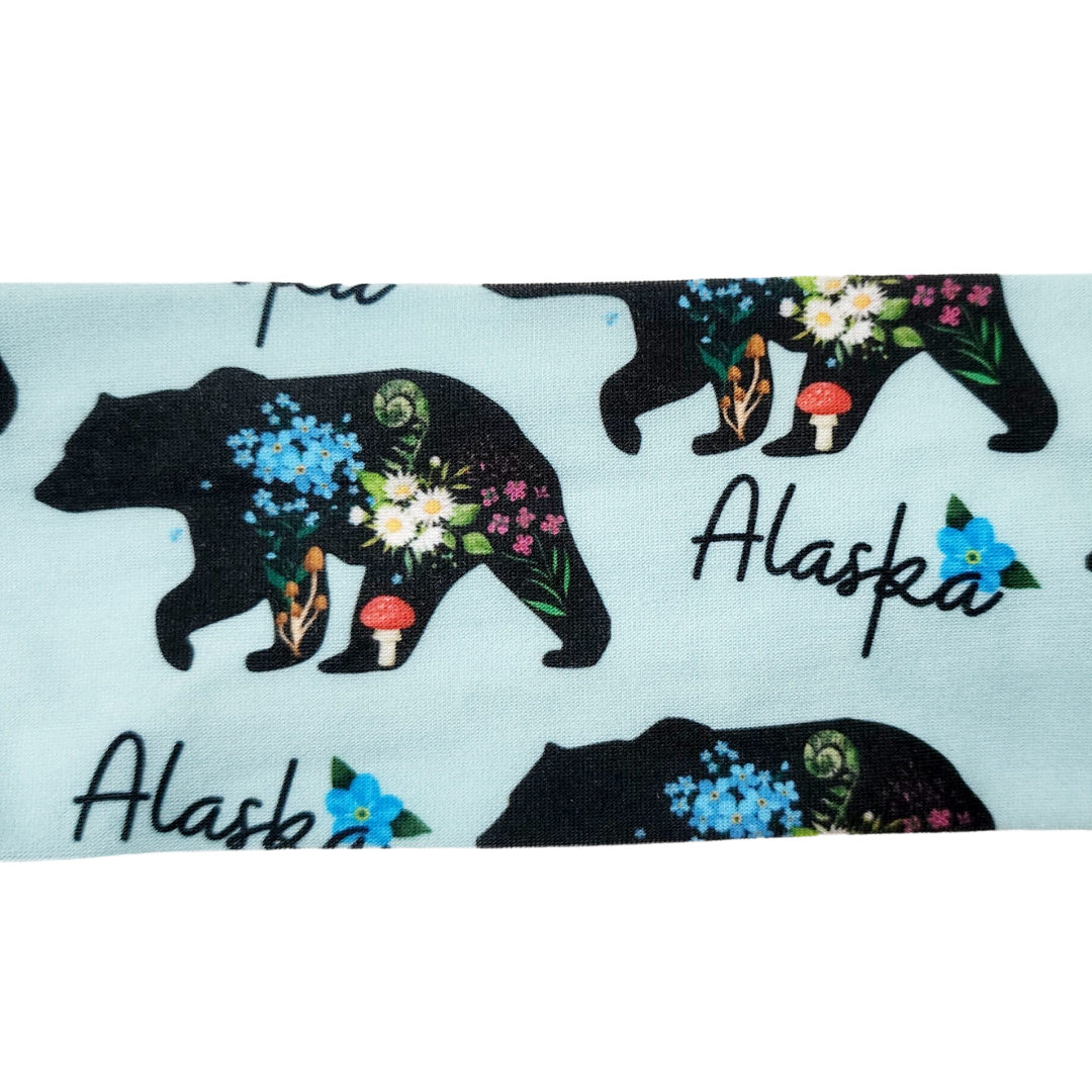 Alaska Floral Bear Headband
