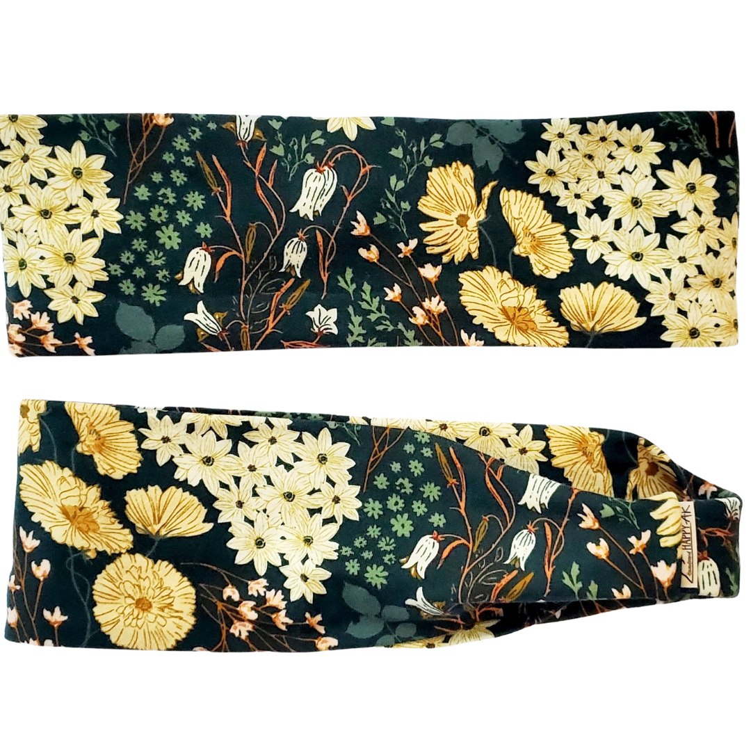 Floral on Hunter Green Headband