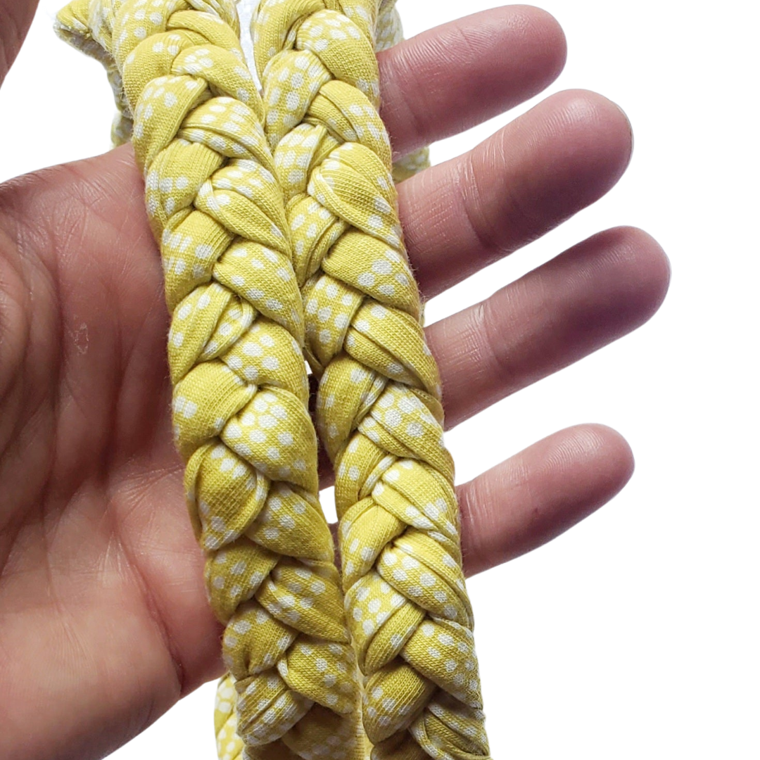 Yellow with Dots Braided Headband