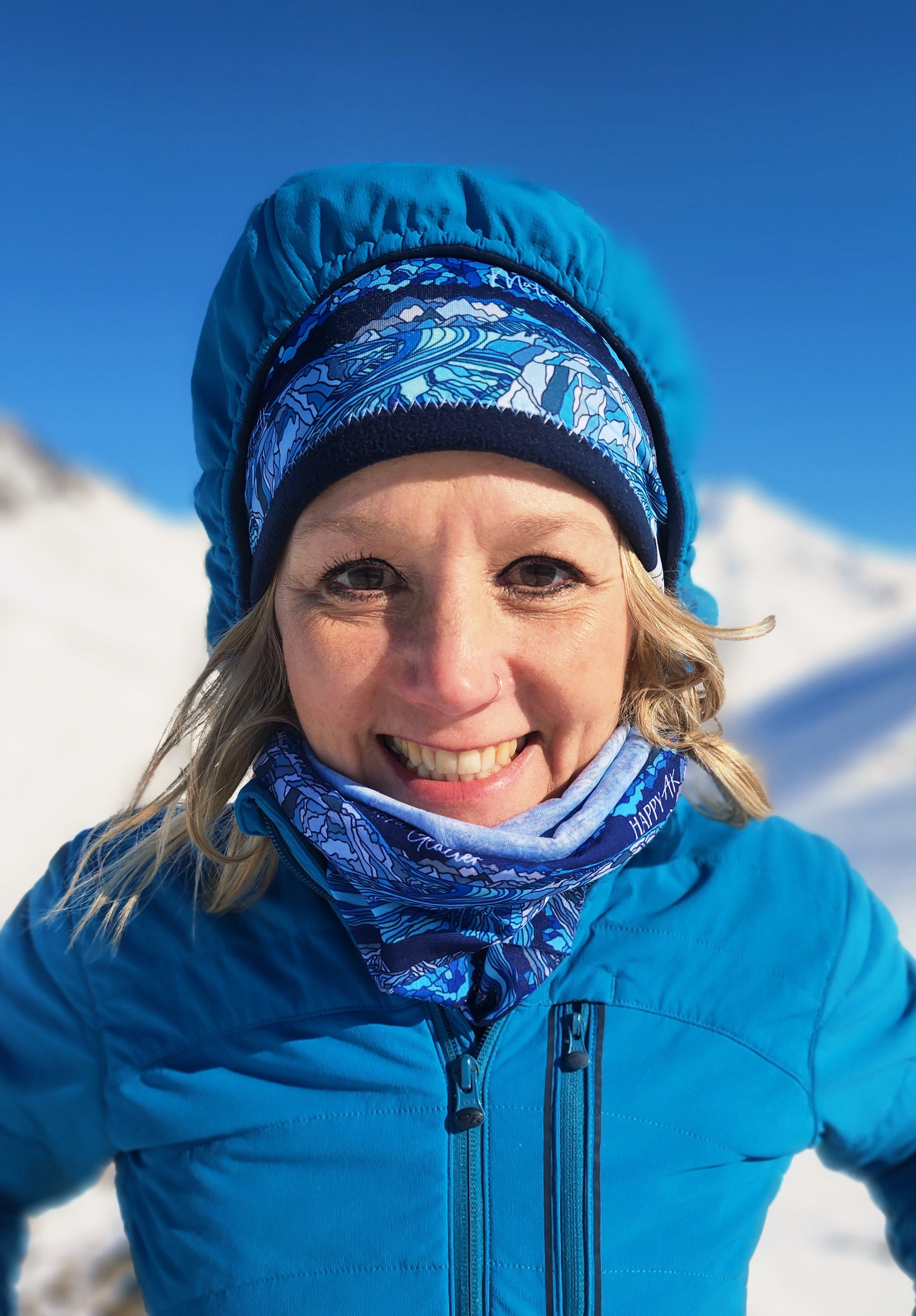 "Glaciers" Fleece Headband | Fleece Neck Warmer