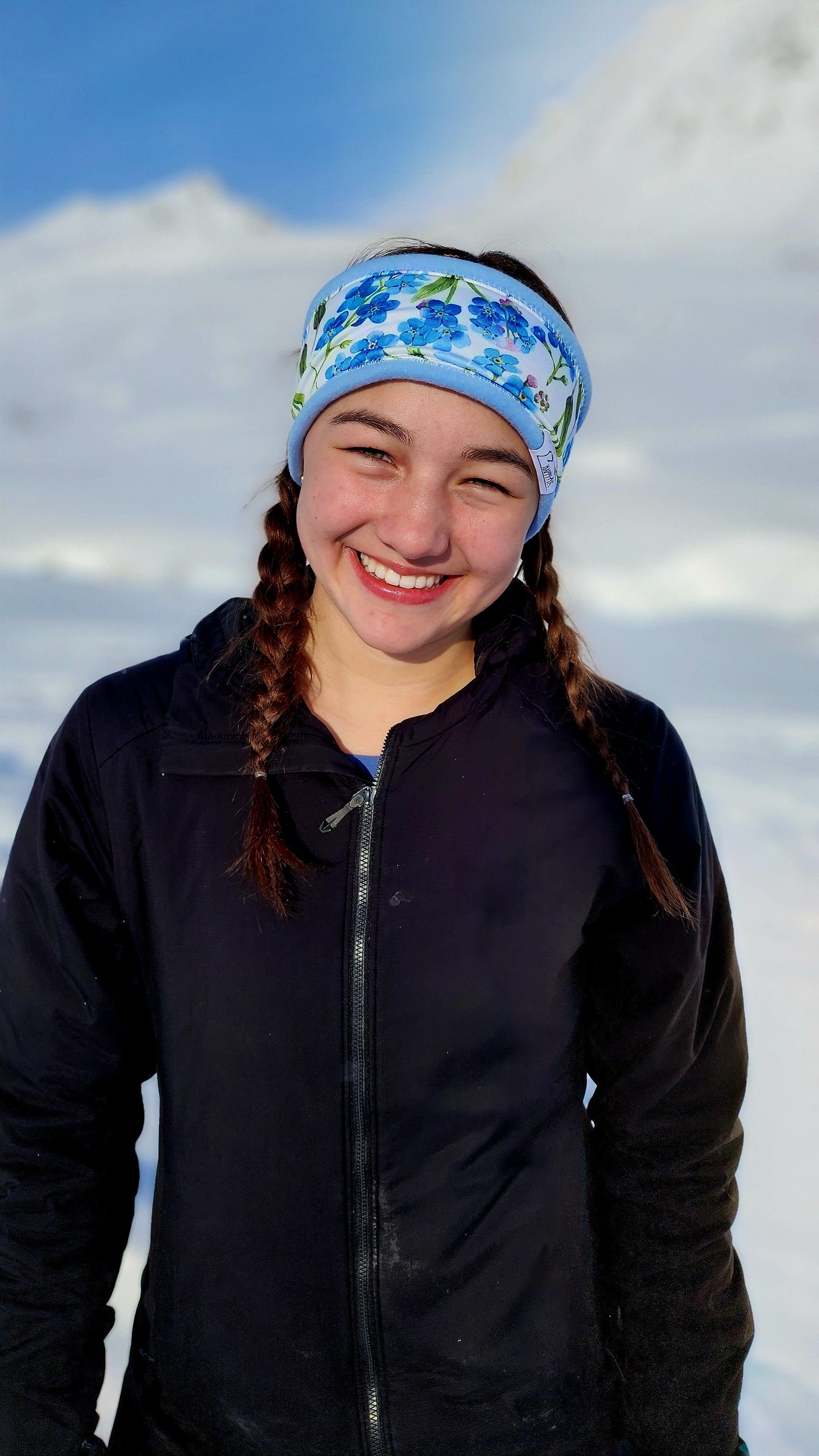 "White Forget-Me-Nots" Fleece Headband