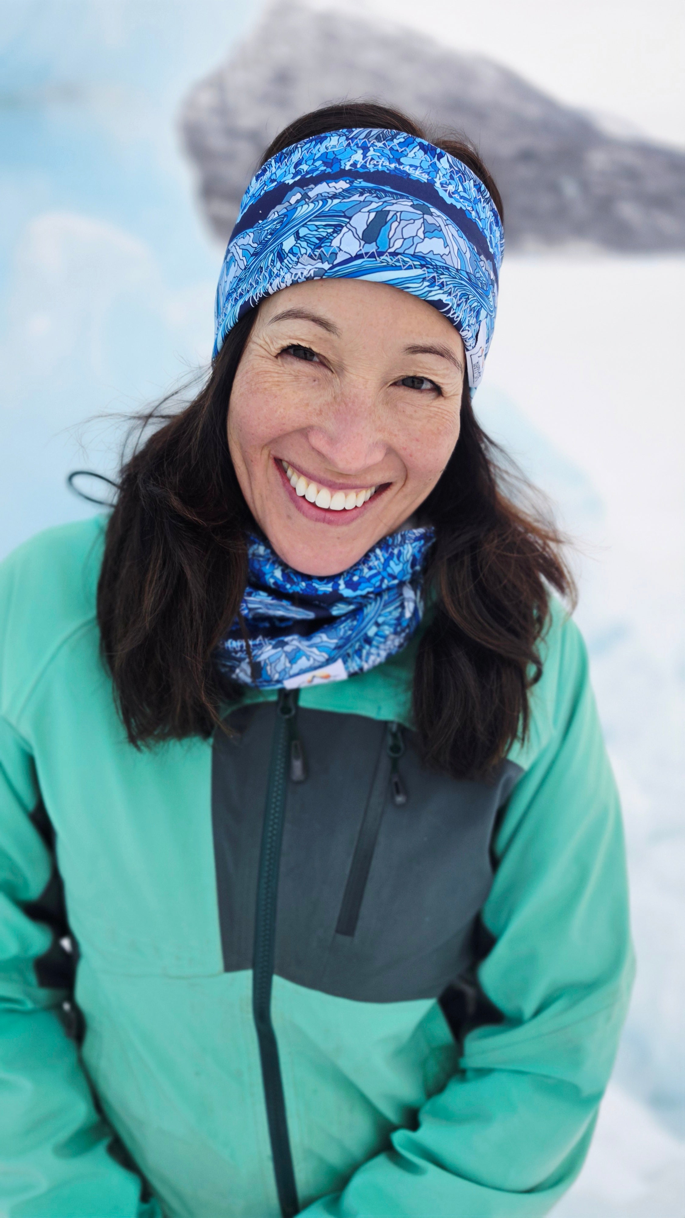 "Glaciers" Fleece Headband | Fleece Neck Warmer