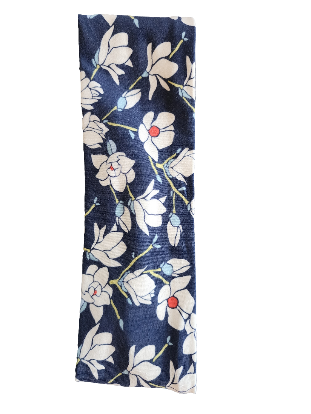 "White Floral on Navy" Headband