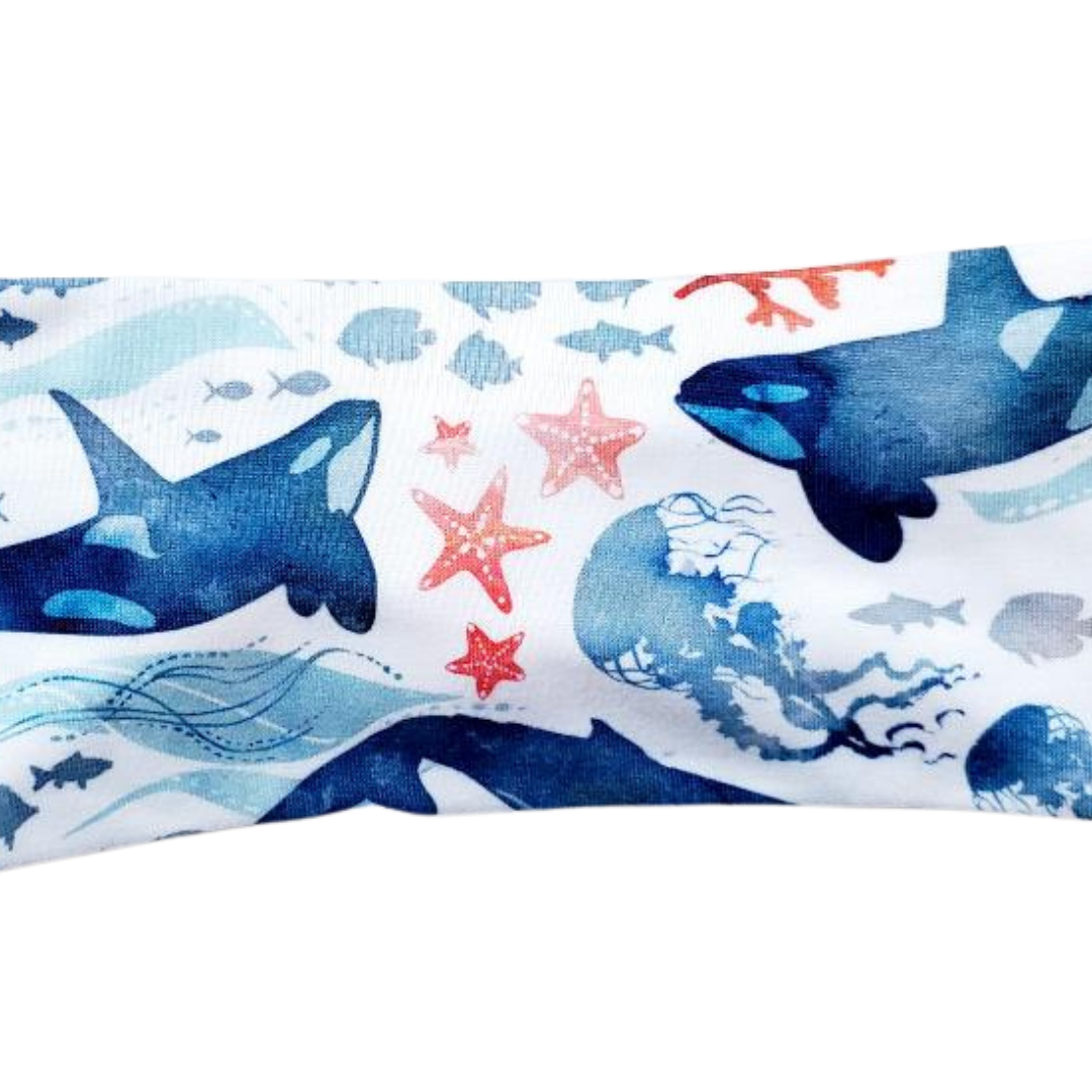 Whales on White Headband