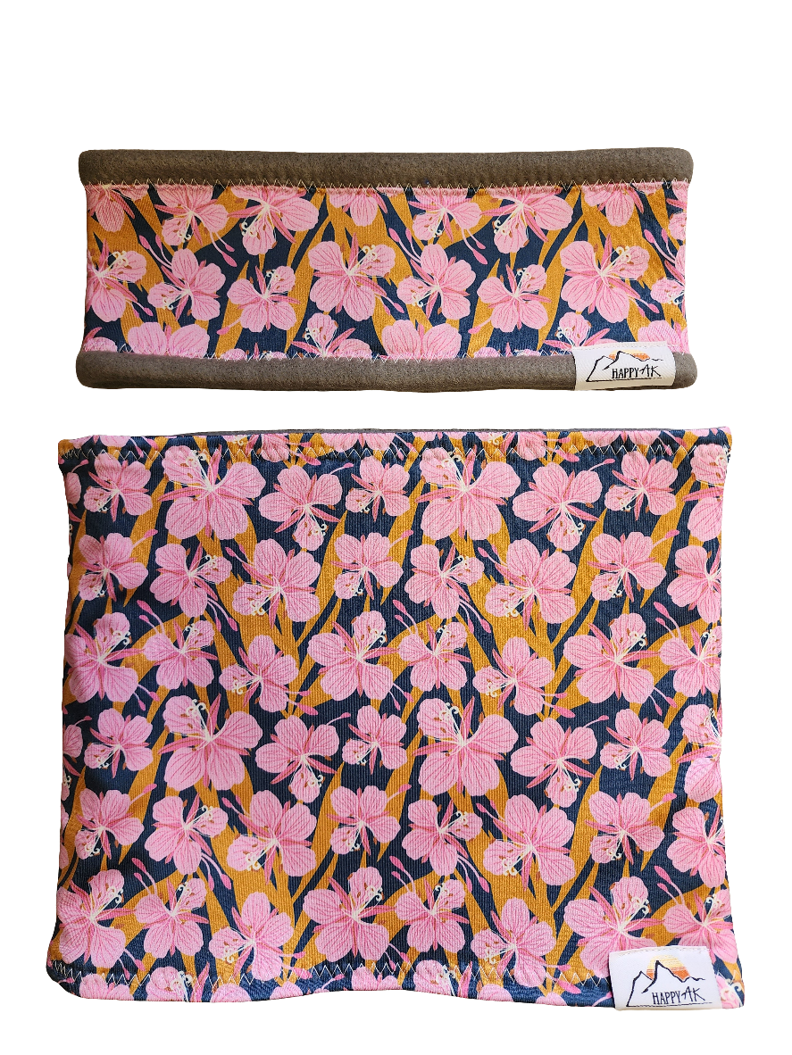 "Simple Fireweed" Fleece Headband | Fleece Neck Warmer
