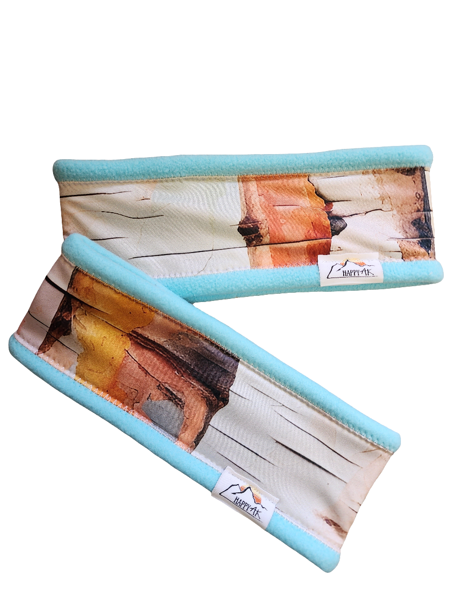 Tree Bark Fleece Headband | Fleece Neck Warmer