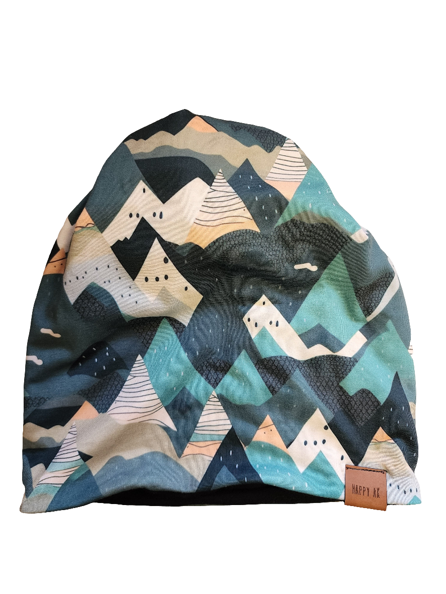 "Teal Ranges" 4 Way Wool-Lined Beanie