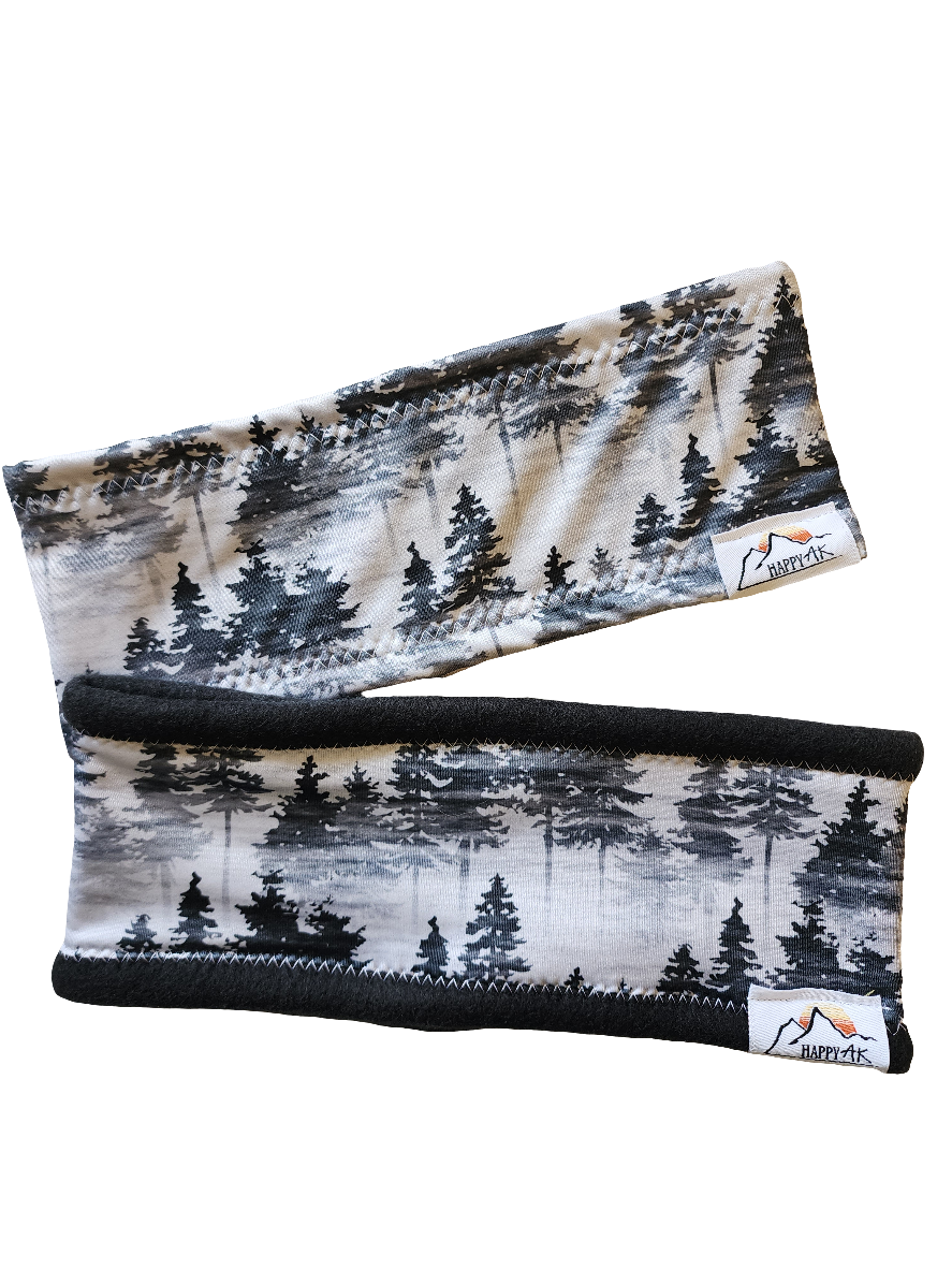 Grey Trees Fleece Headband | Fleece Lined Neck Warmer