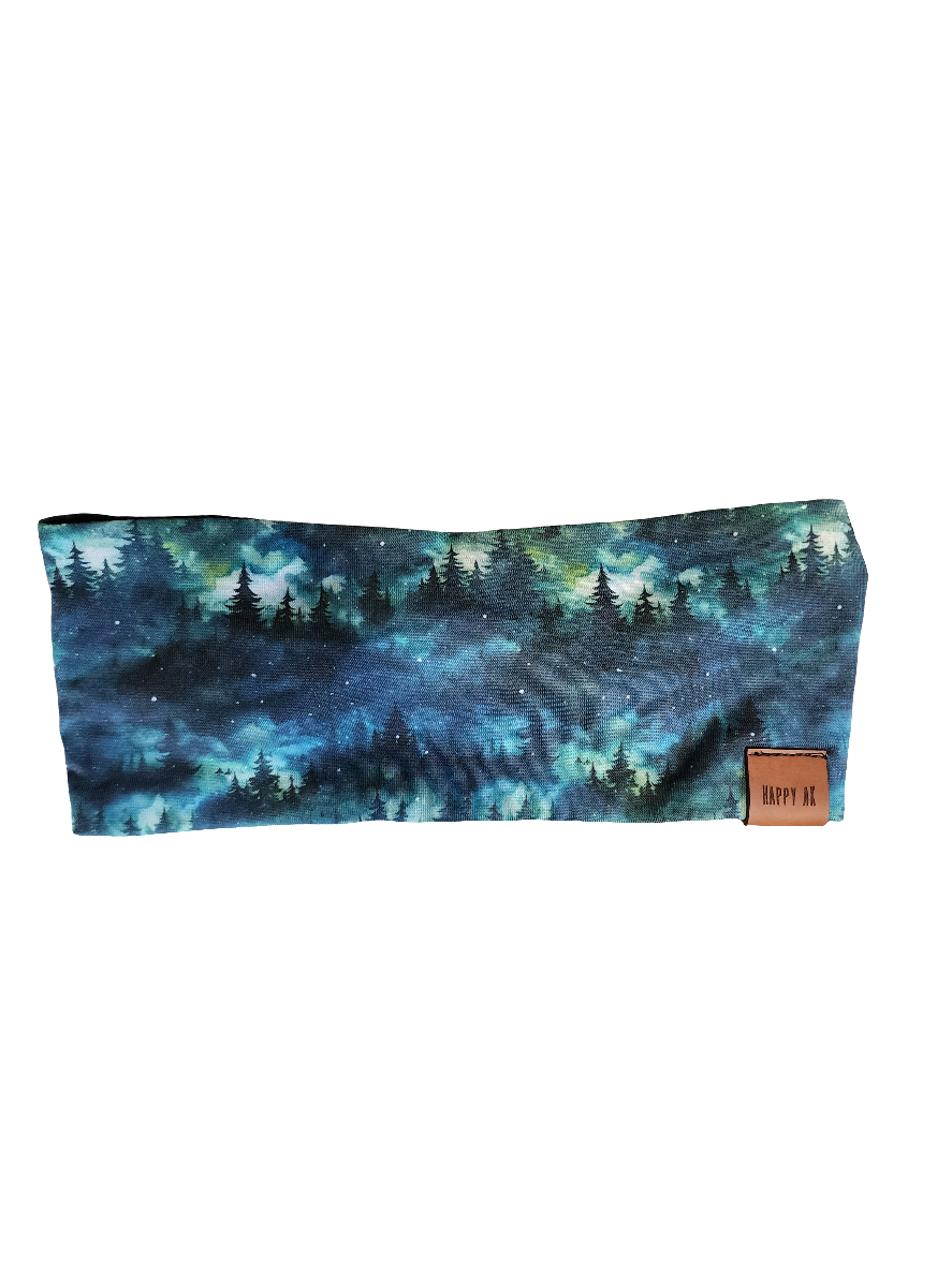 "Green Forest" Merino Wool Lined Headband