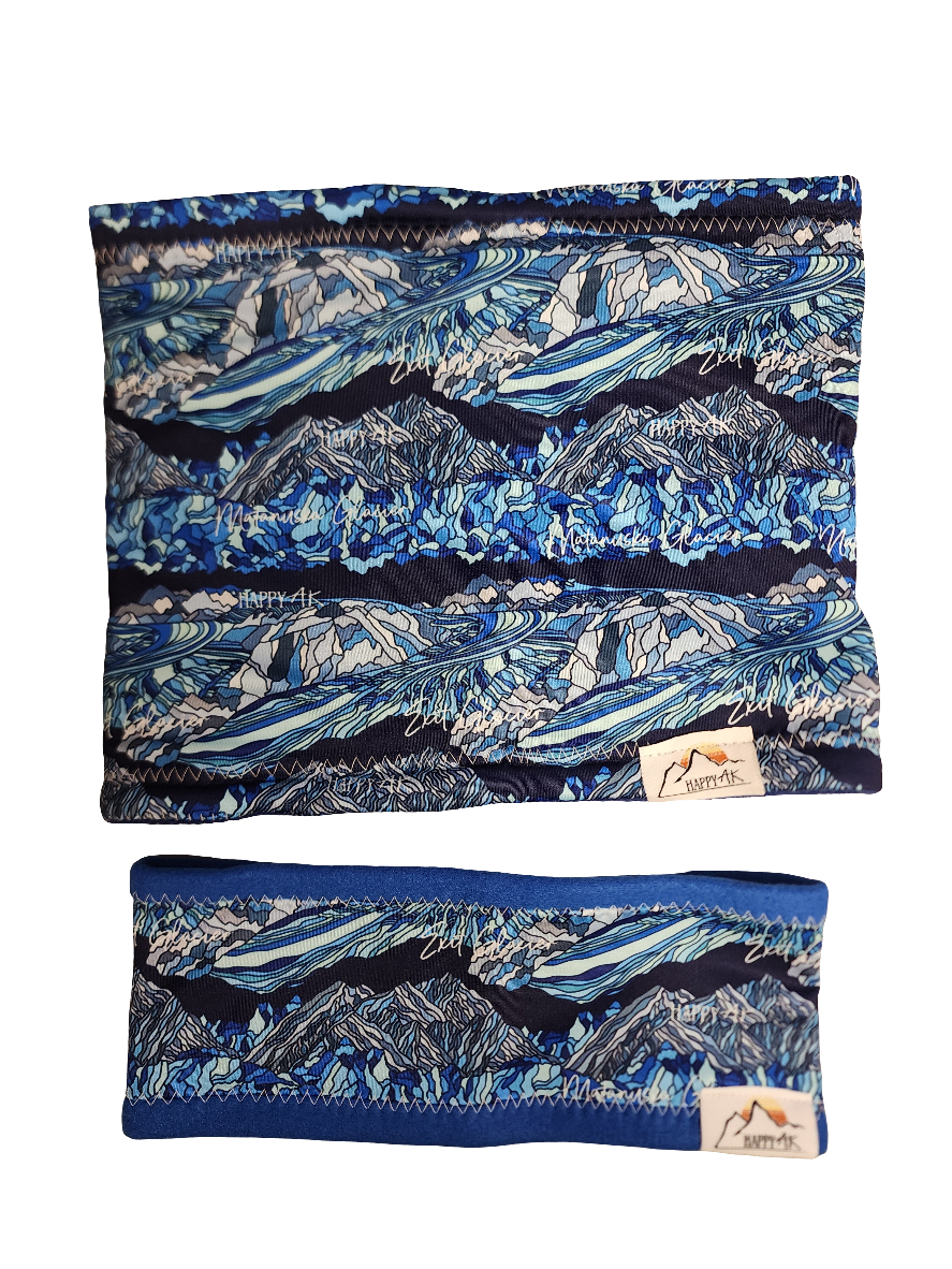 "Glaciers" Fleece Headband | Fleece Neck Warmer