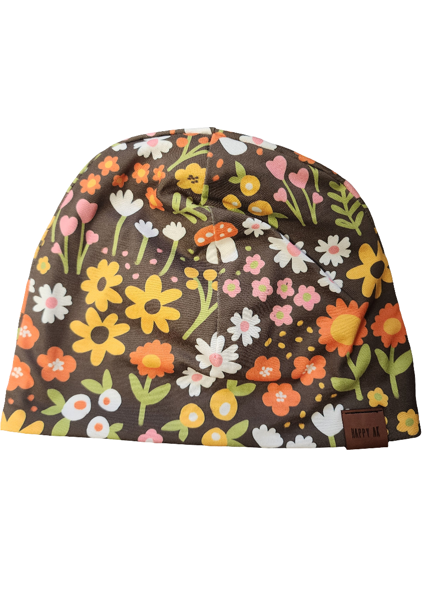 "Retro Floral" Merino Wool Beanie