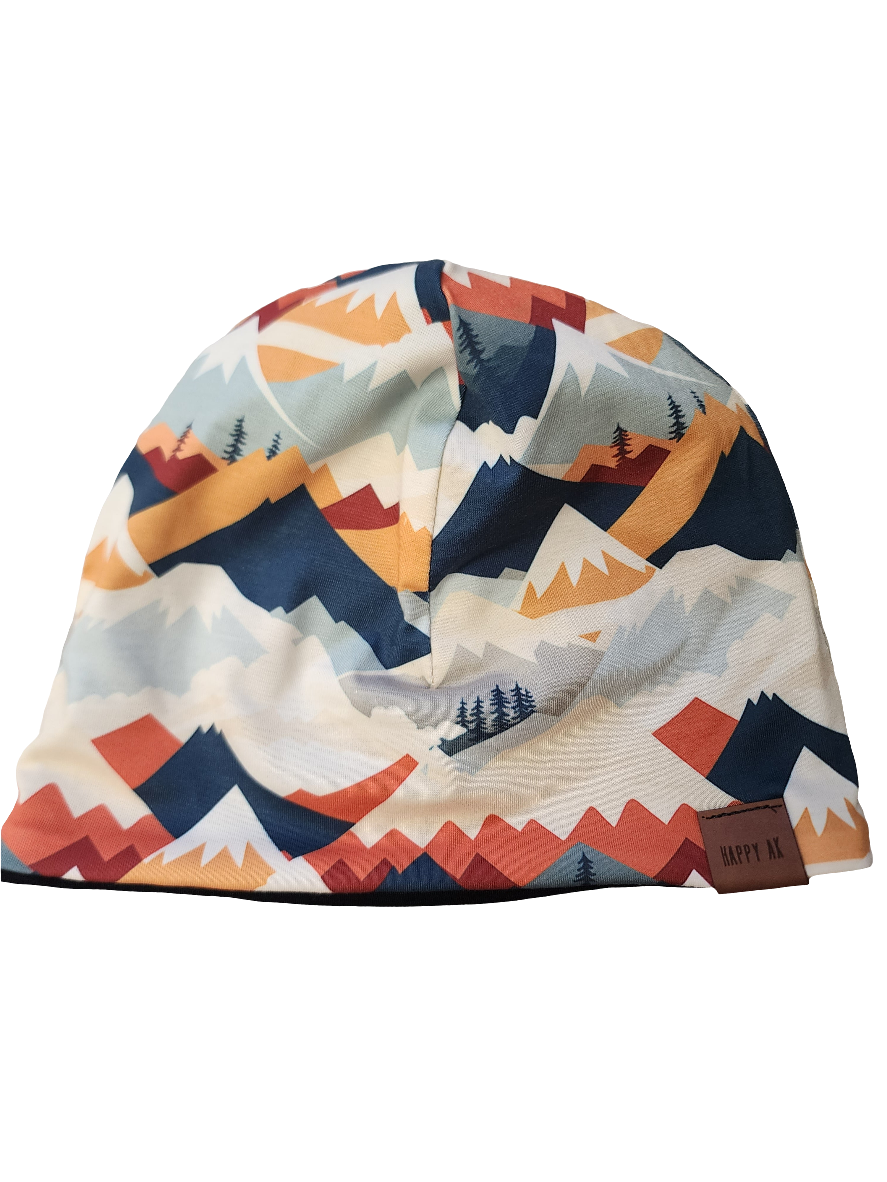"Retro Mountains" Merino Wool Beanie