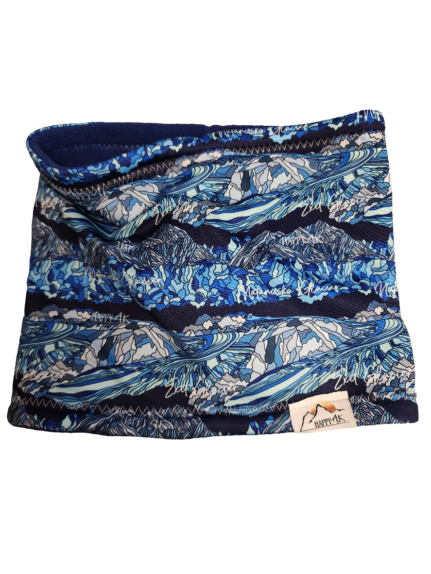 "Glaciers" Fleece Headband | Fleece Neck Warmer
