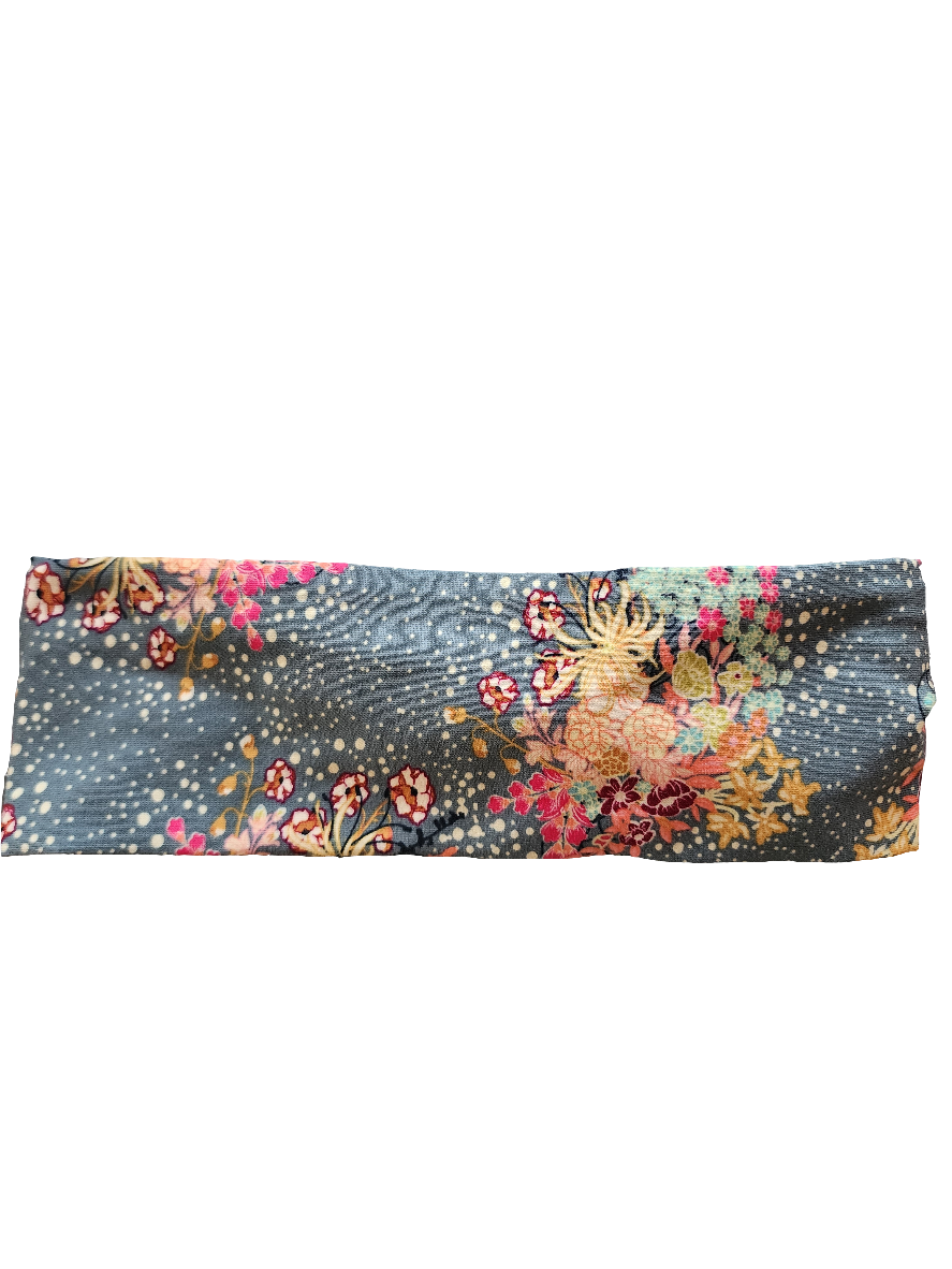 Grey Floral Headband