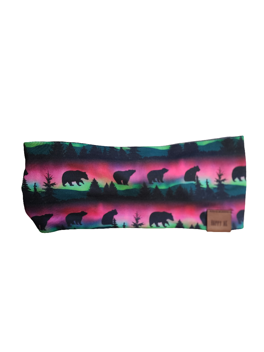 "Aurora Bears" Merino Wool Lined Headband