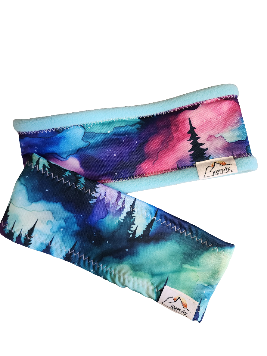 "Aurora Trees" Fleece Headband | Fleece Neck Warmer
