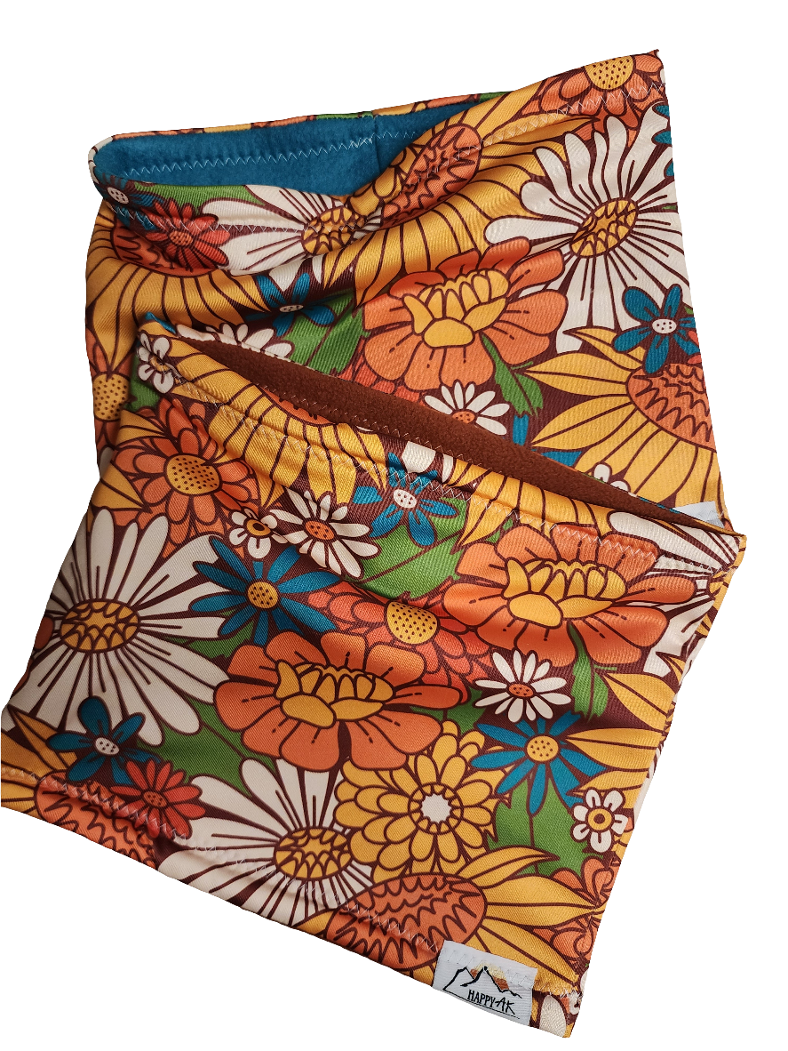 "Orange Floral" Fleece Neck Warmer