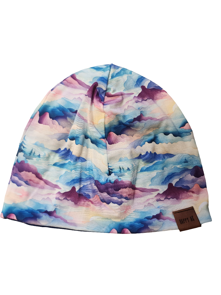 "Pastel Mountains" Merino Wool Beanie