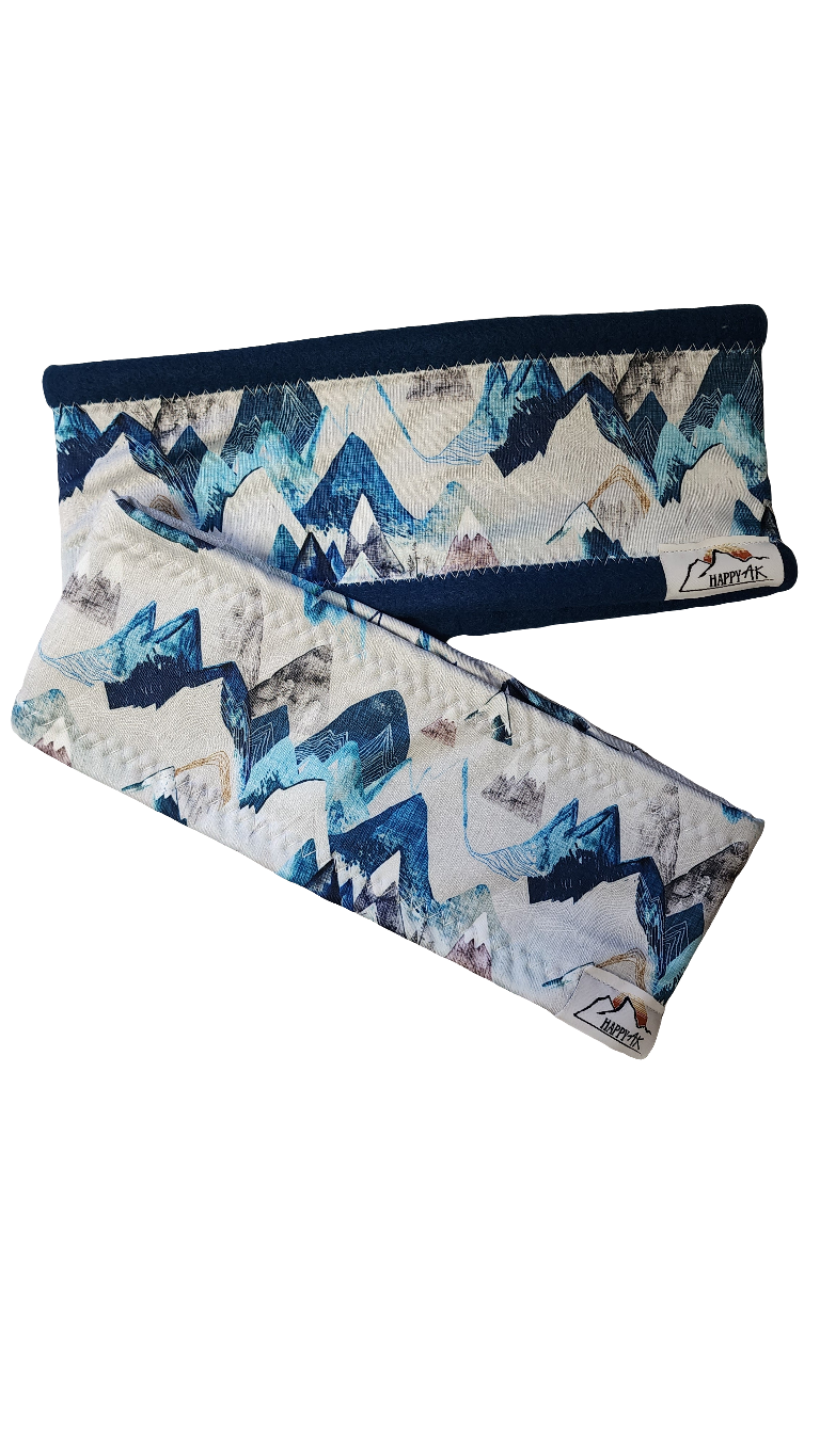 "Watercolor Mountains" Fleece Headband | Fleece Neck Warmer