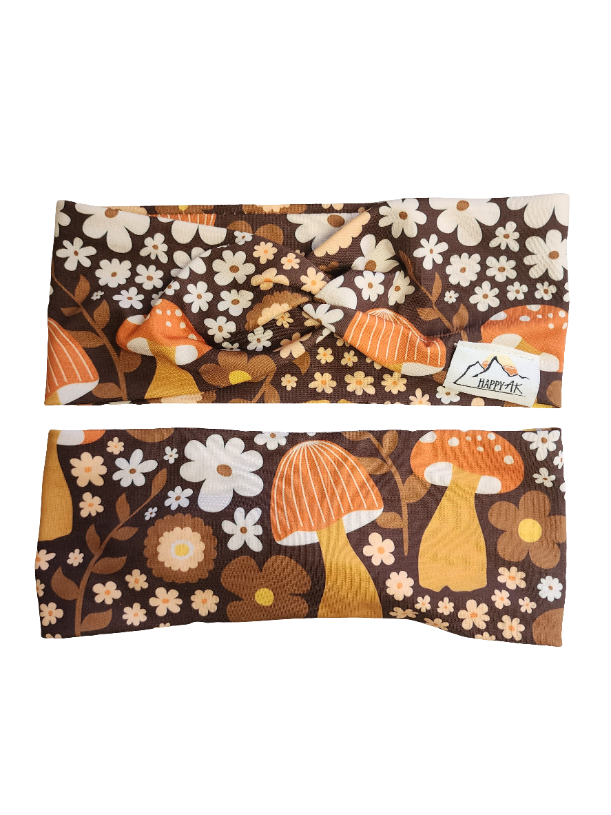 "Retro Mushrooms" Twist Headband