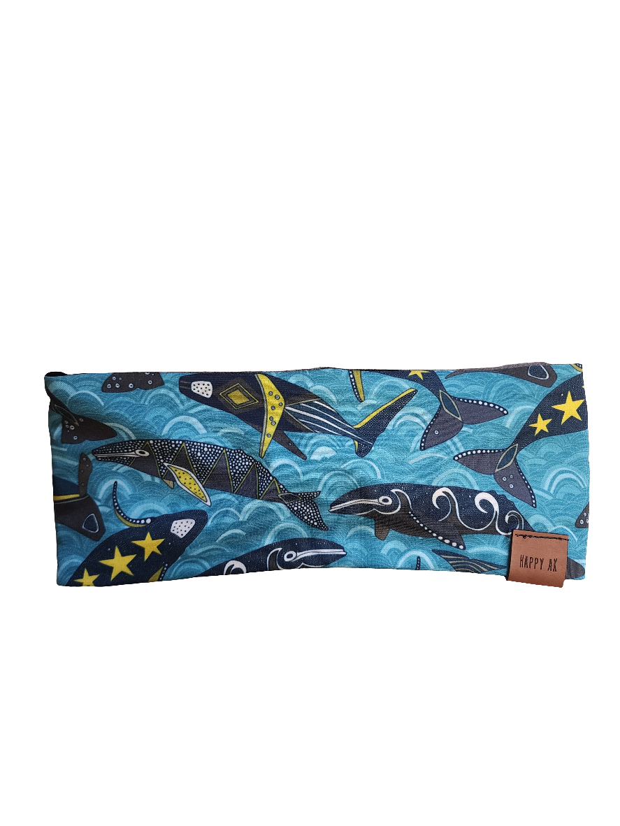 "Humpbacks" Merino Wool Lined Headband
