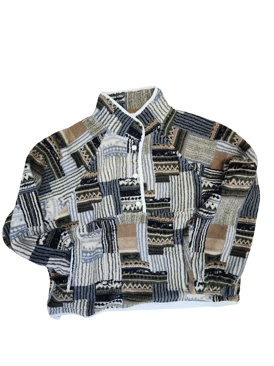 Patchwork Fleece Pullover