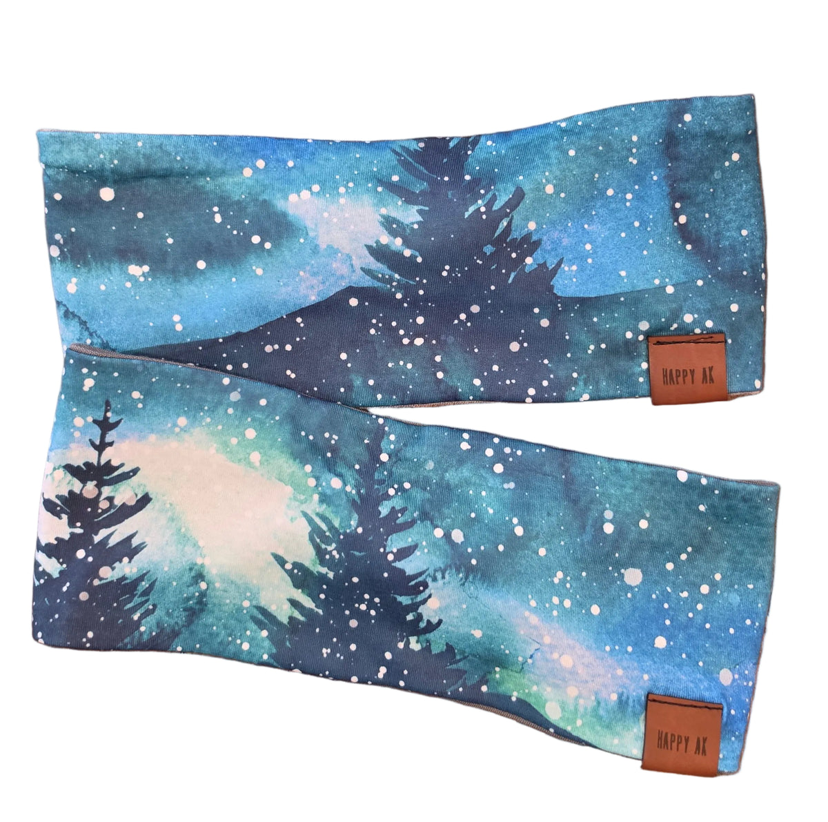 "Snowy Night" Merino Wool Lined Headband