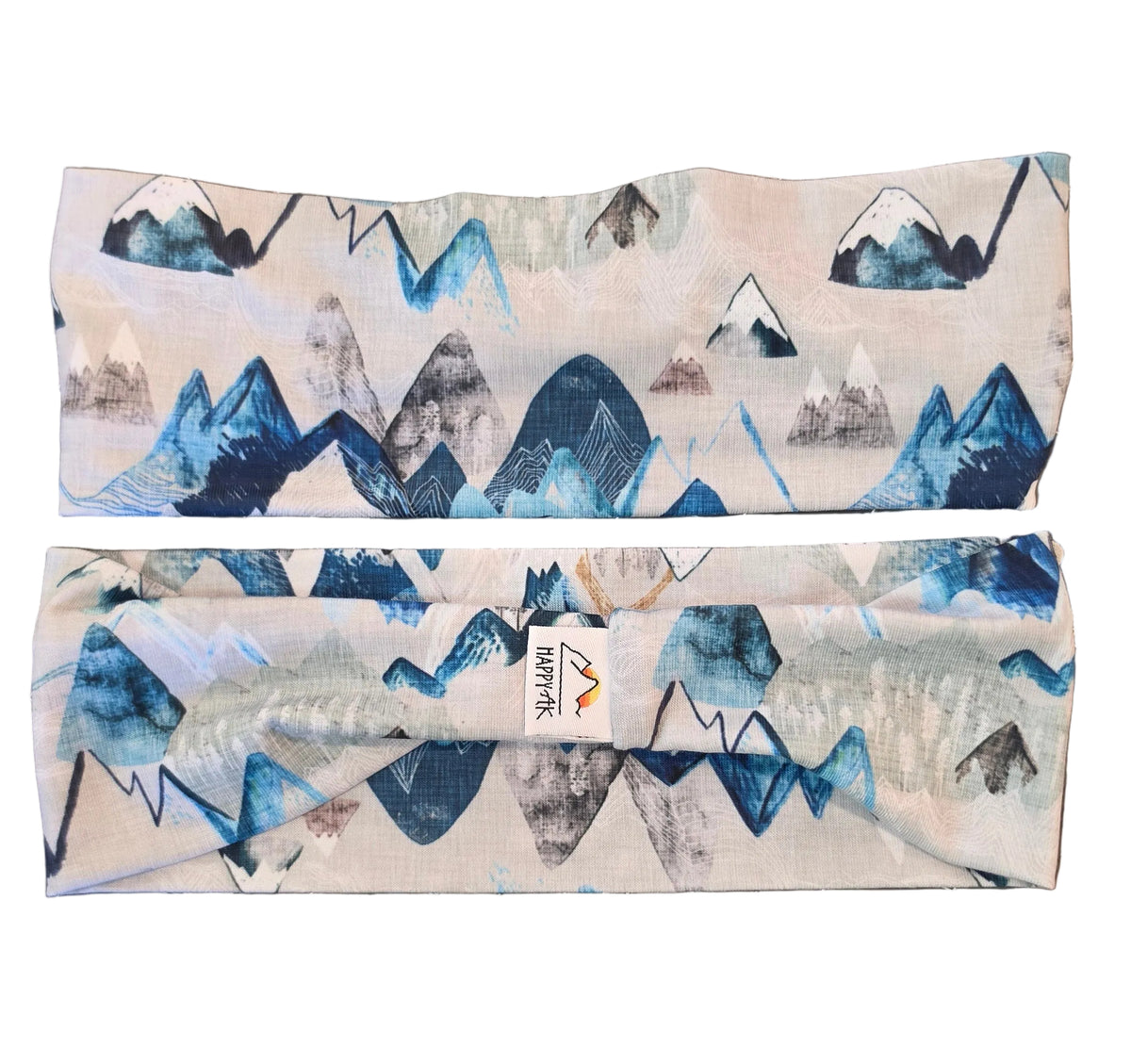 "Blue Watercolor Mountain" Headband