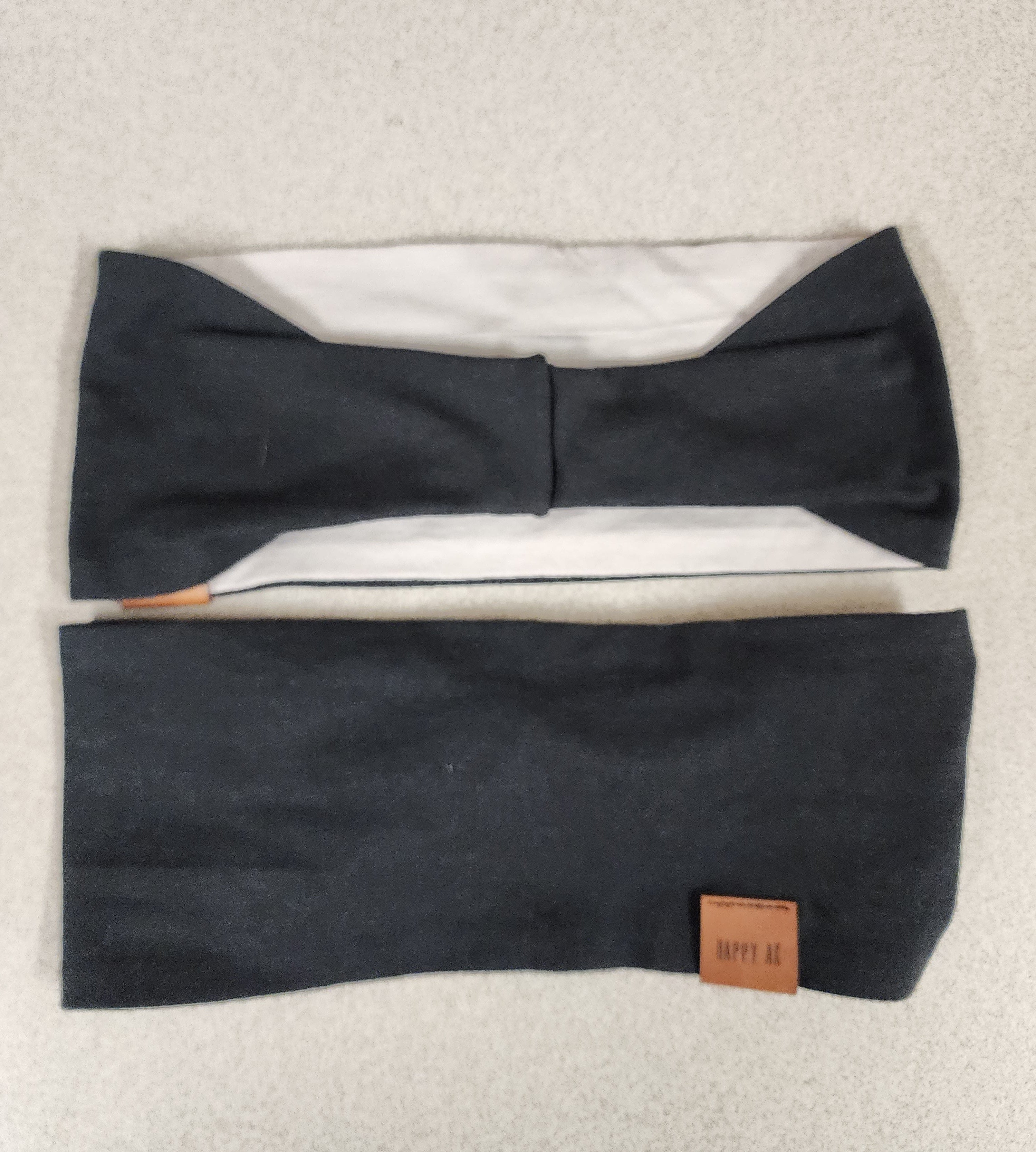 "Black" Merino Wool Lined Headband