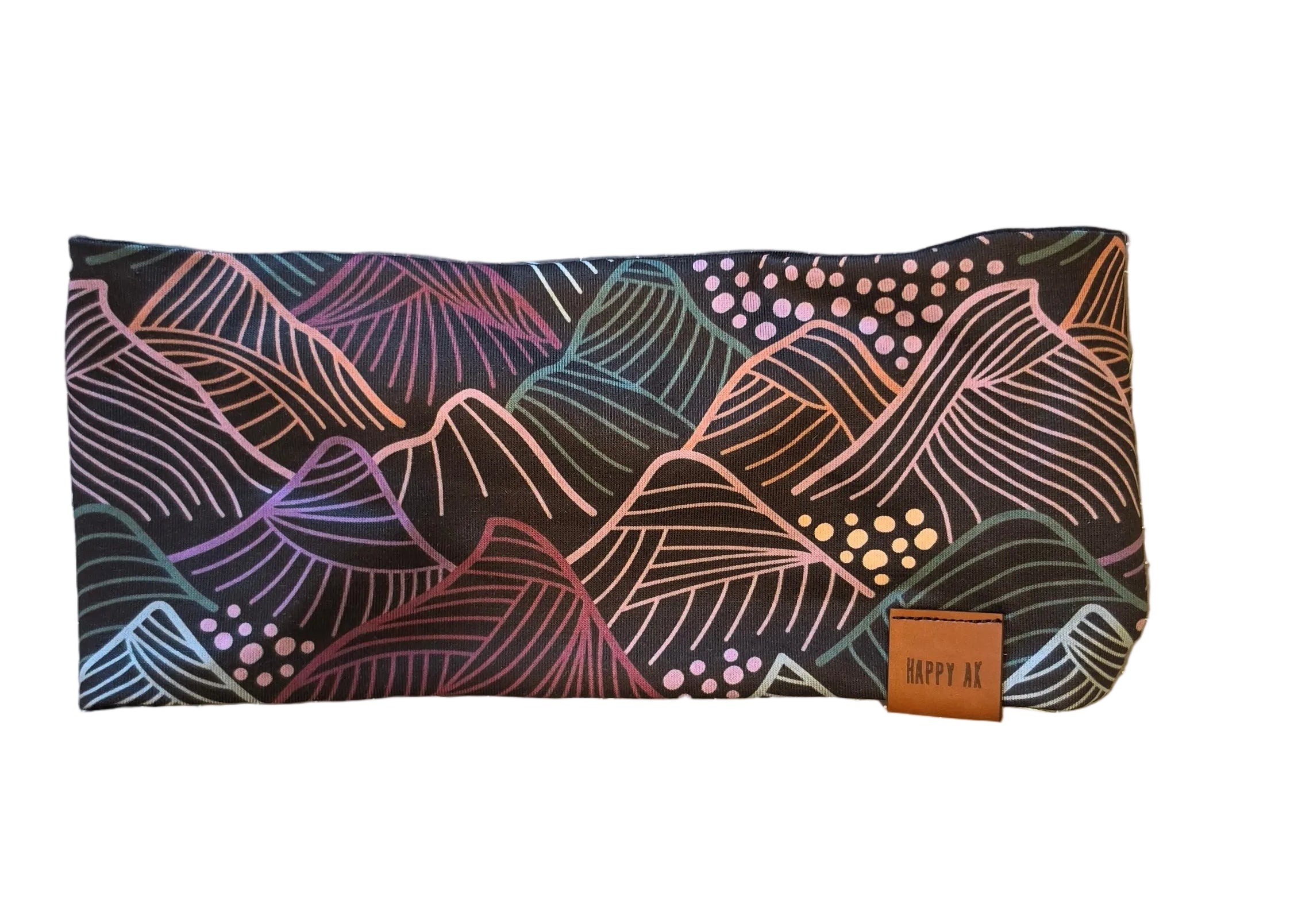 "Black with Purple Hills" Merino Wool Lined Headband