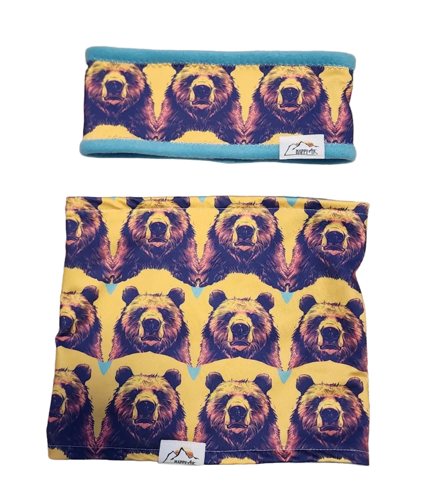 "Grizzly Bears" Fleece Headband | Fleece Neck Warmer
