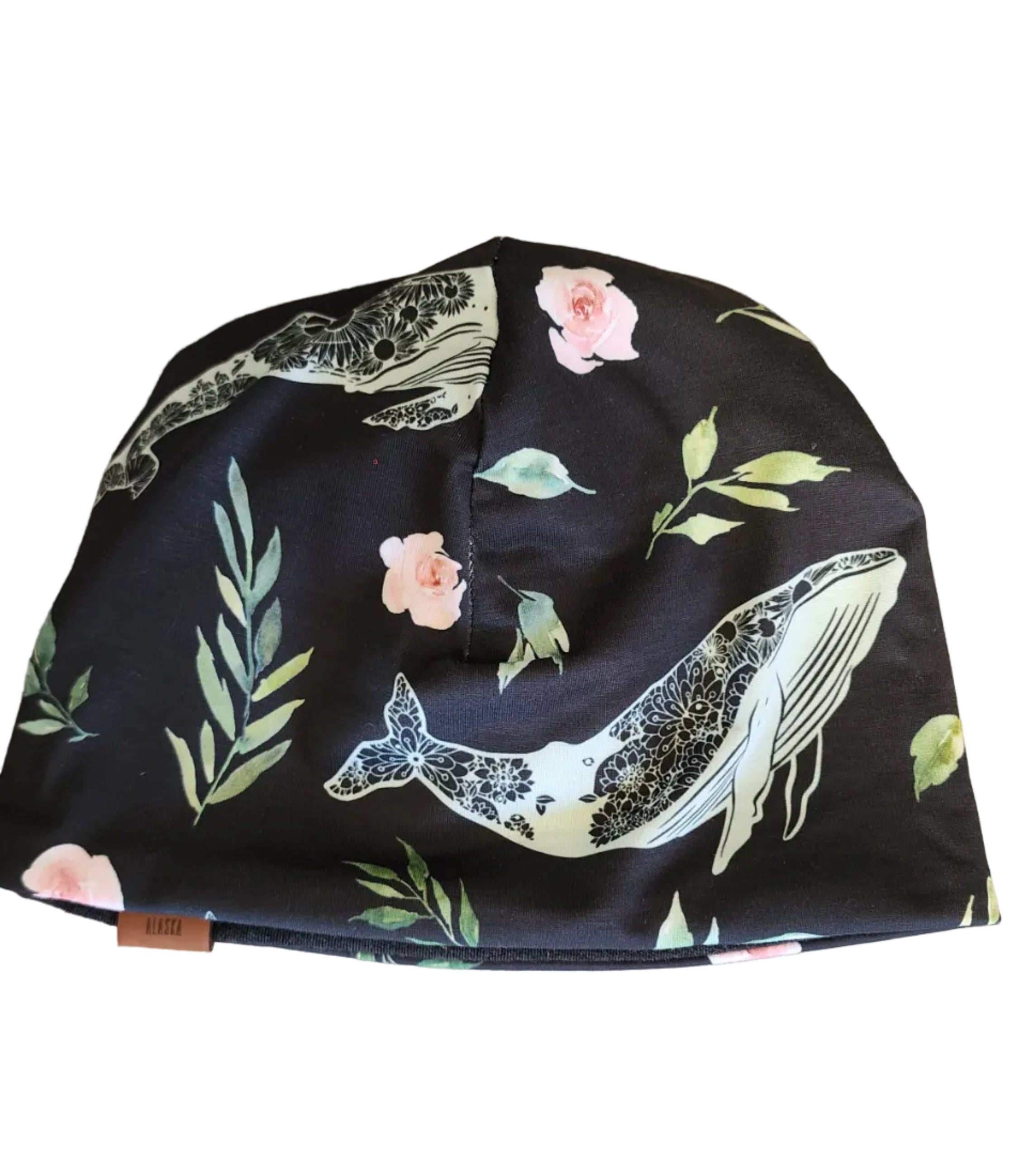 "Humpbacks on Black" Merino Wool Beanie