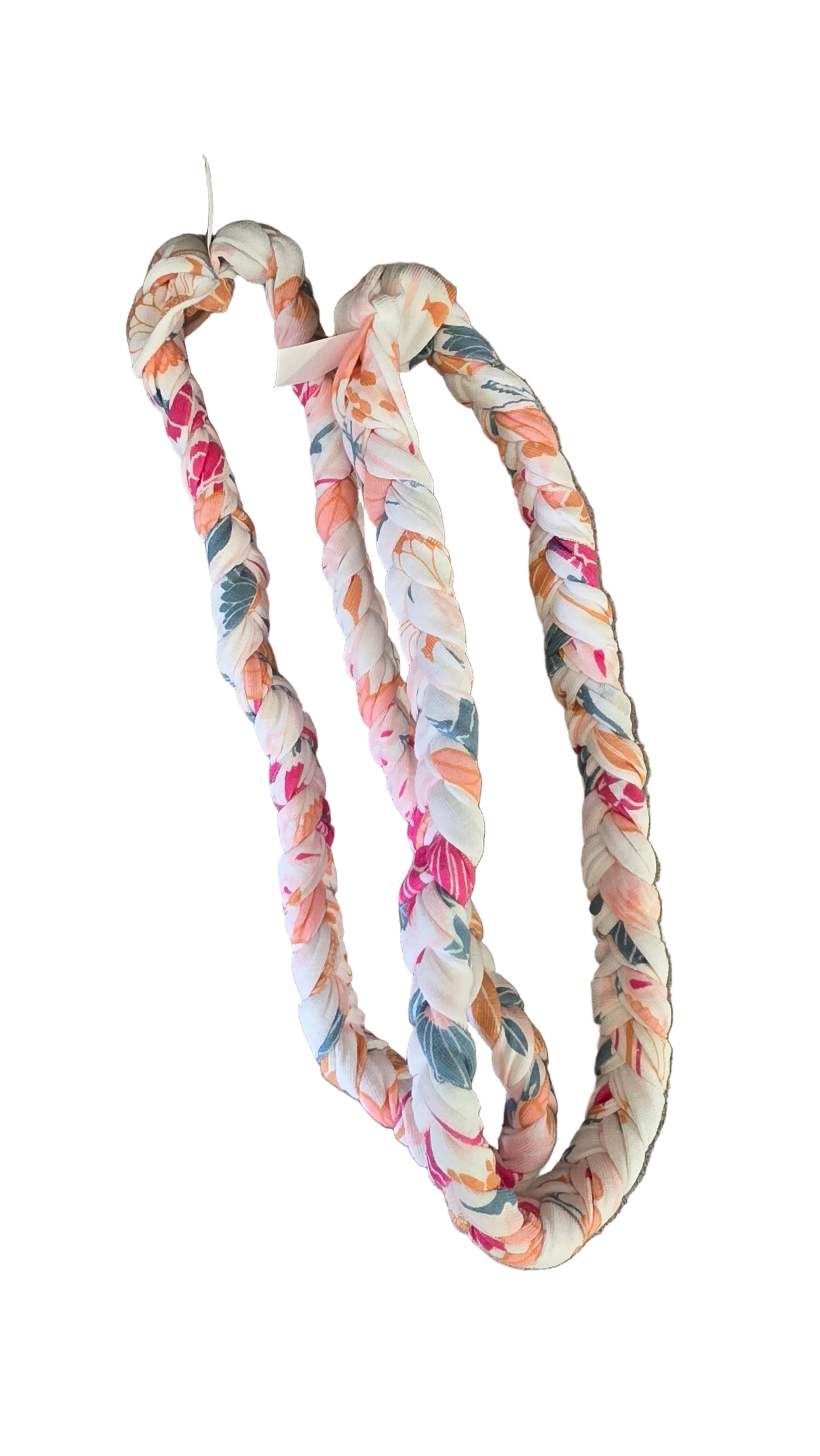 Pink Floral Braided Headband