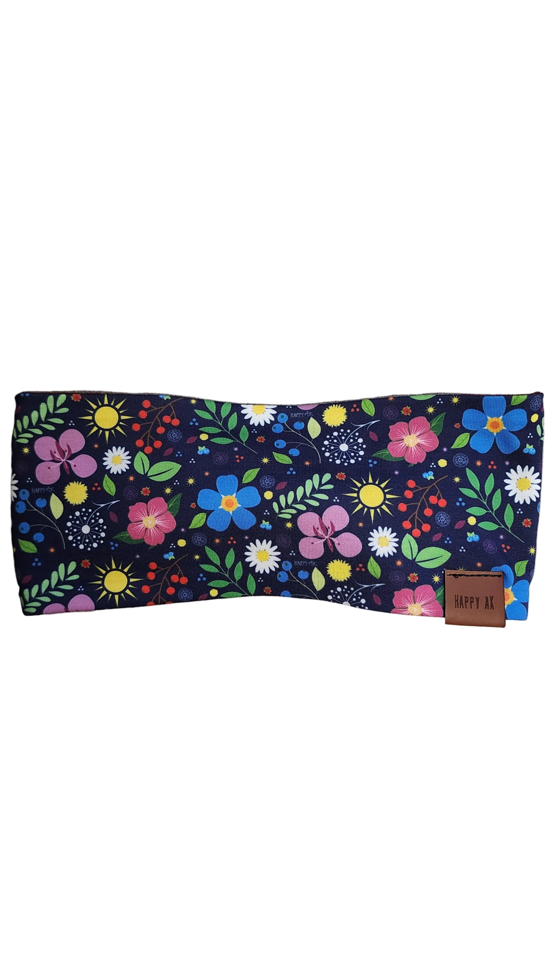 "Alaska Flowers" Merino Wool Lined Headband