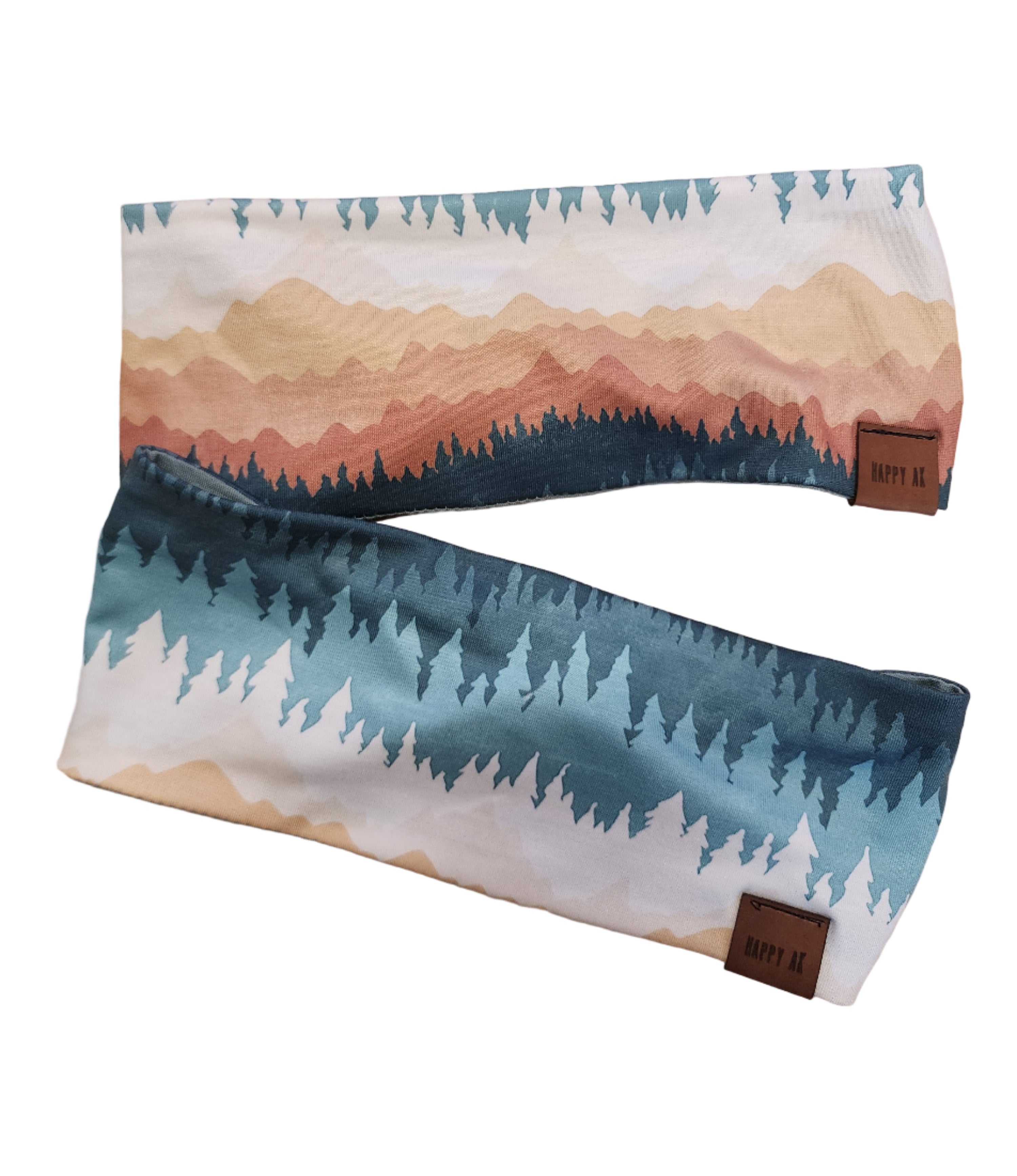 "Mountains and Trees" Merino Wool Lined Headband