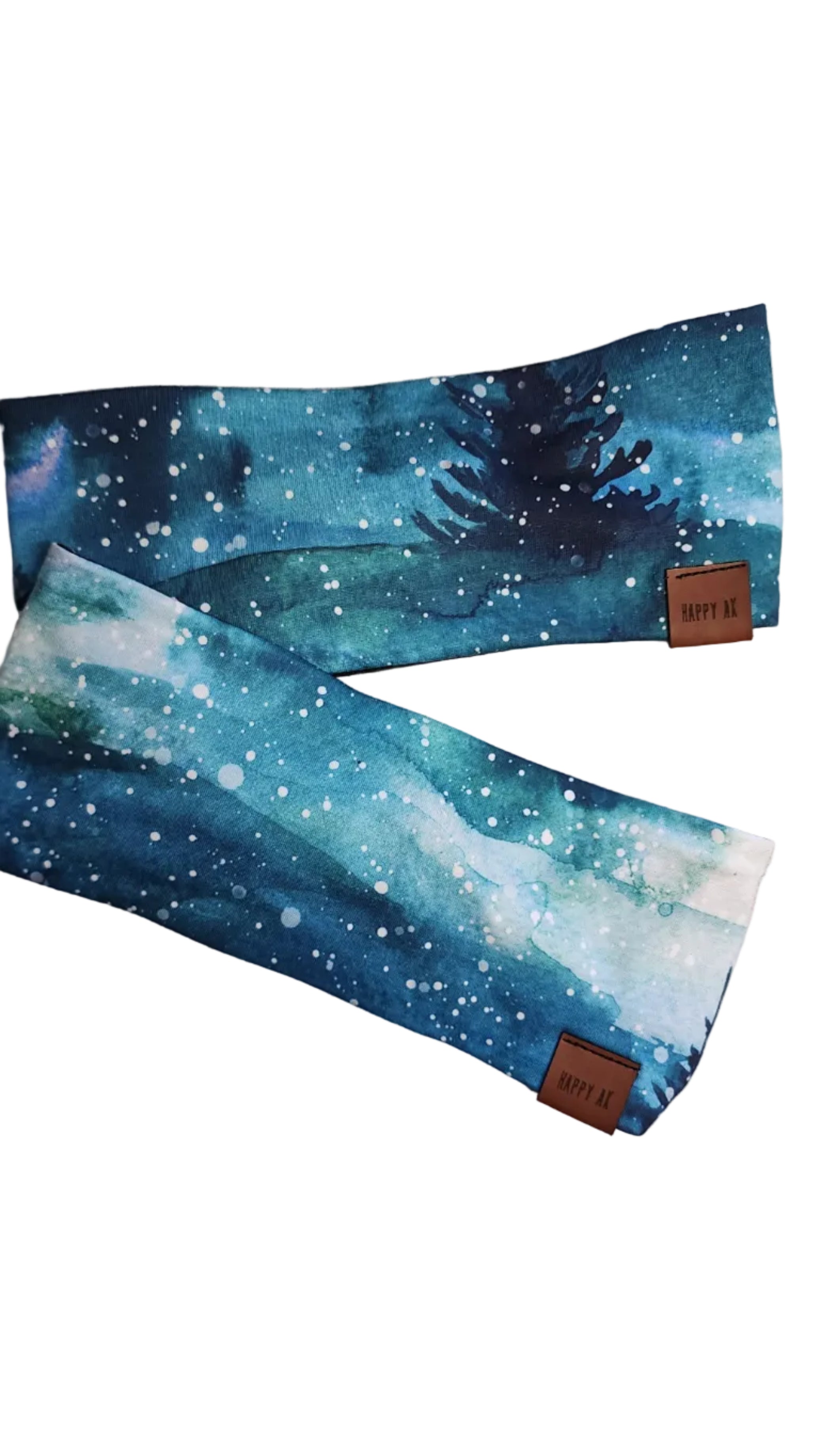 "Snowy Night" Merino Wool Lined Headband