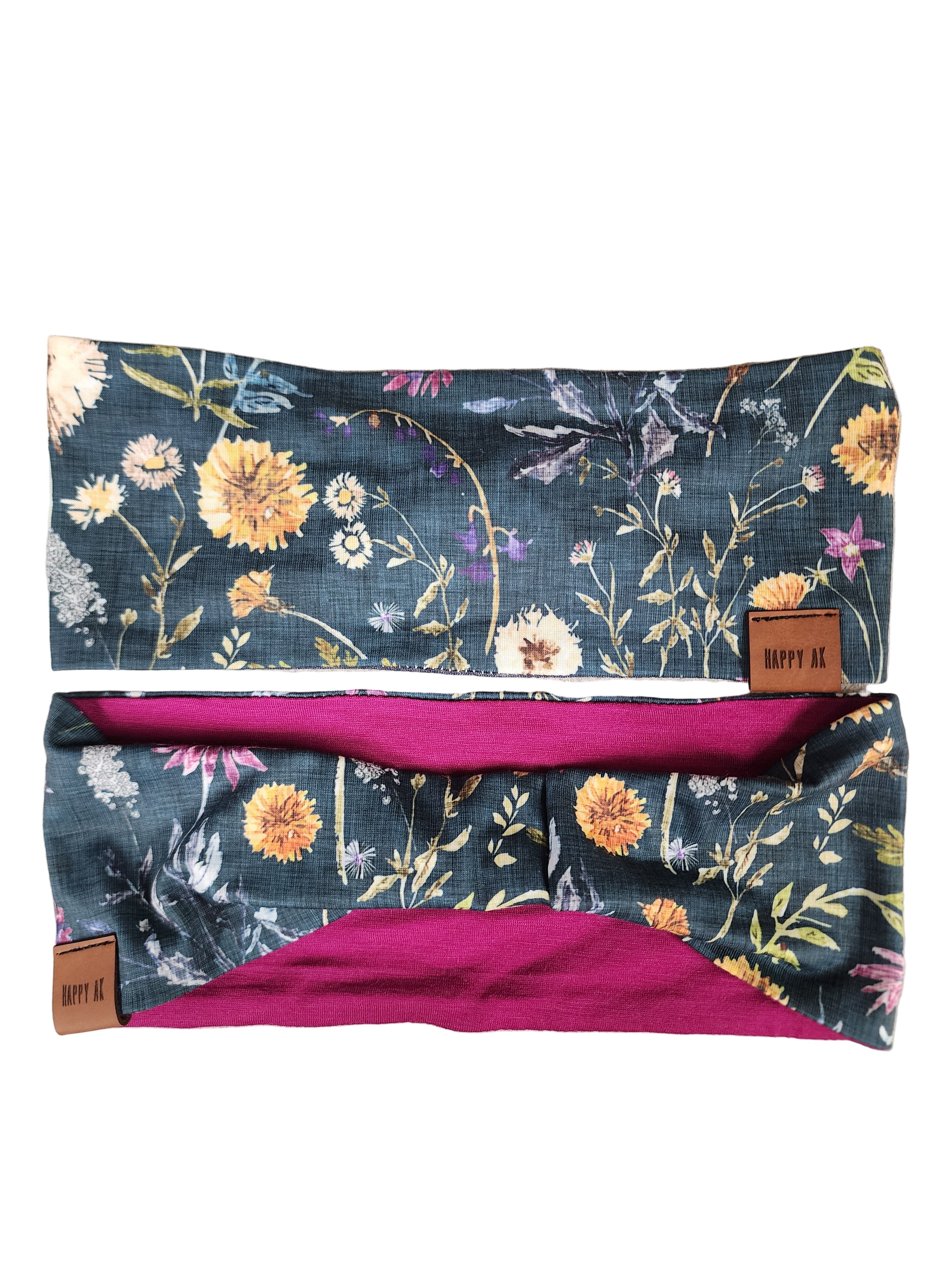 "Wildflowers" Merino Wool Lined Headband