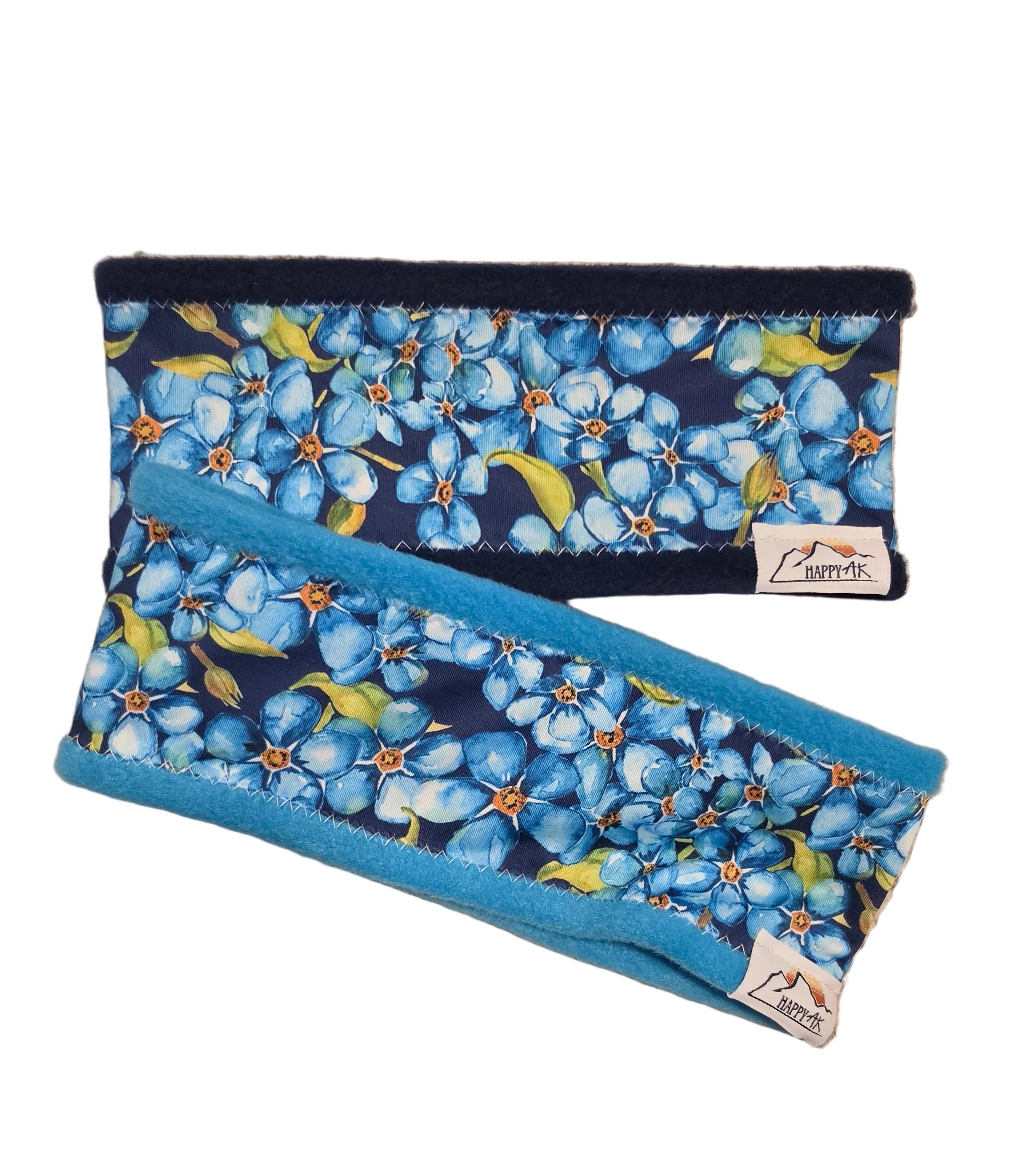 "Navy Forget-Me-Nots" Fleece Lined Headband