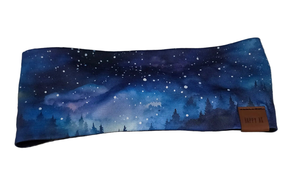 "Winter Night" Merino Wool Lined Headband