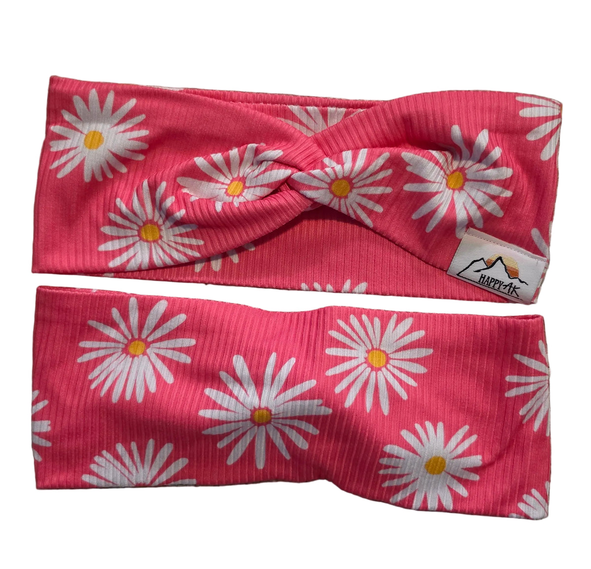 "Daisies on Pink" Twist Headband