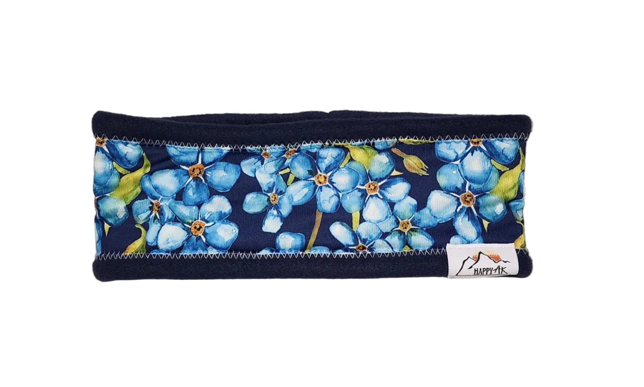 "Navy Forget-Me-Not" Fleece Headband
