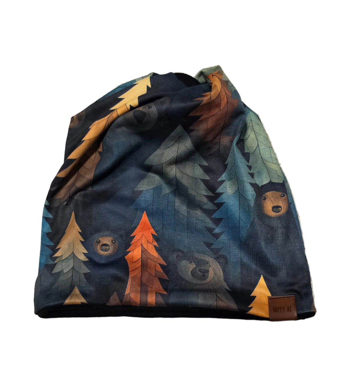"Bears in Hiding" 4-Way Wool Lined Beanie