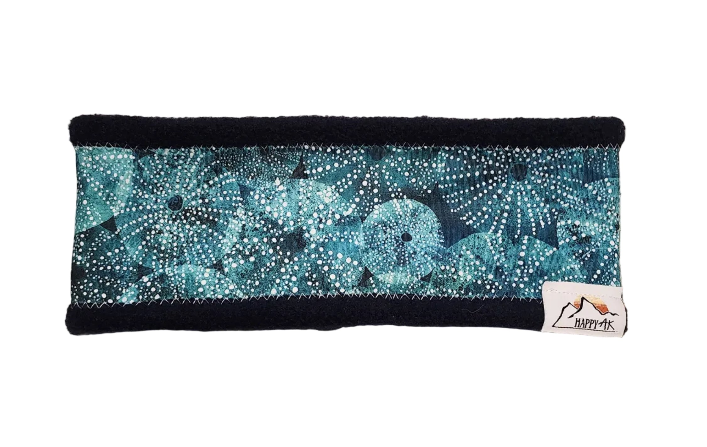 "Teal Urchins" Fleece Headband | Fleece Lined Neck Warmer