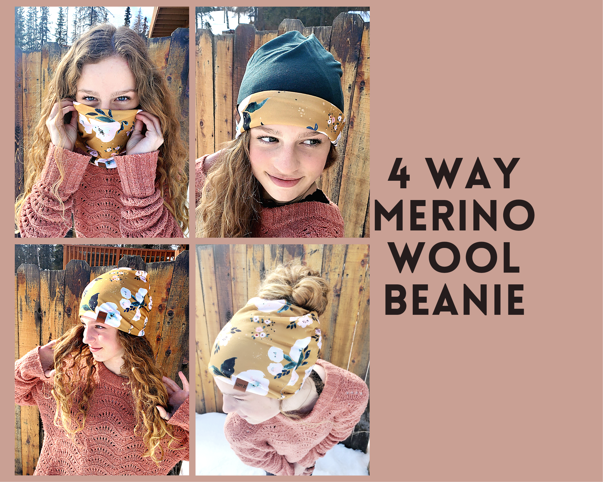 4 Way Merino Wool Beanies