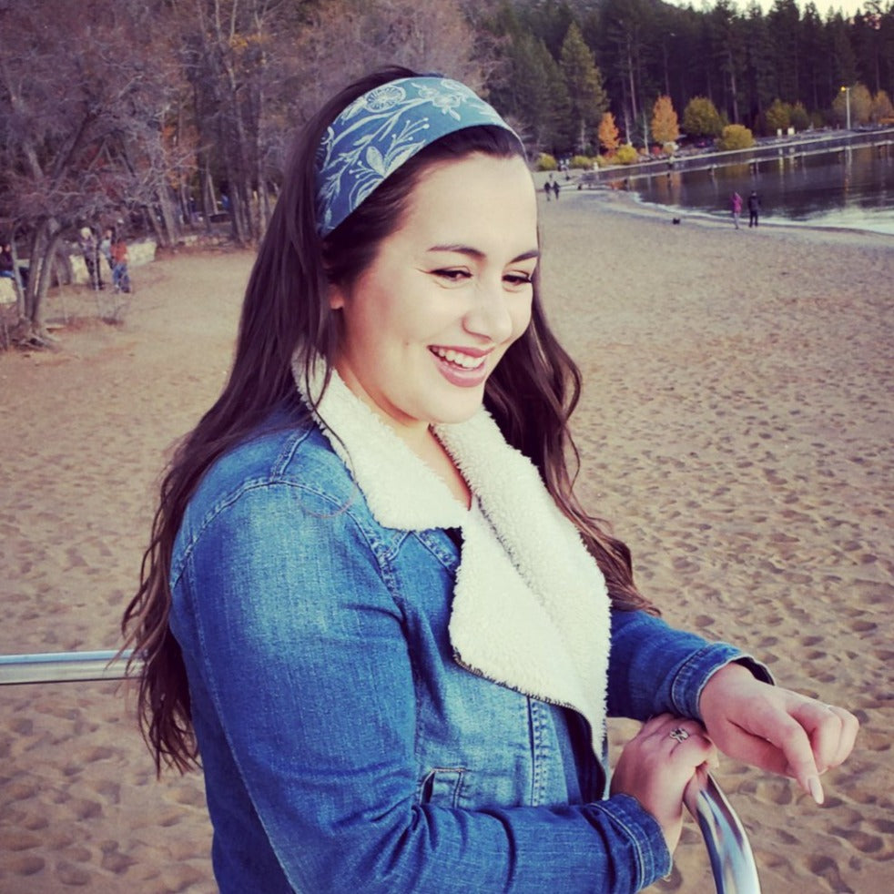 Blue Floral - Headband Happy AK