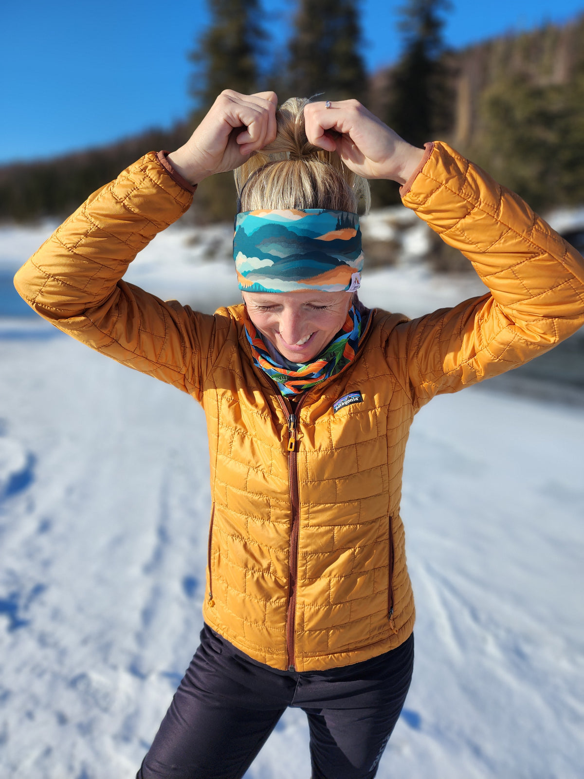 "Green Rolling Hills" Merino Wool Lined Headband
