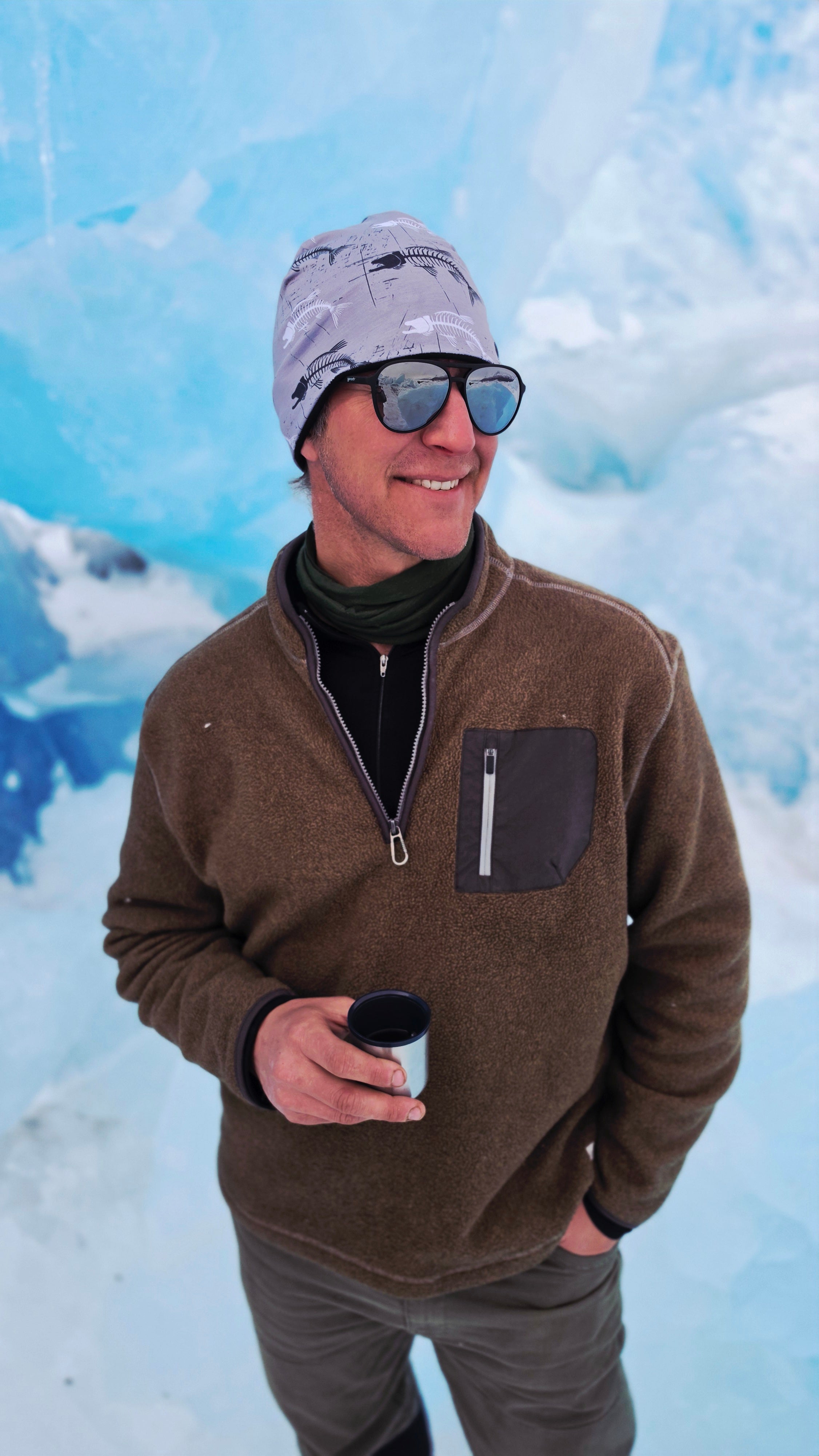 "Salmon Skeleton" Merino Wool Beanie